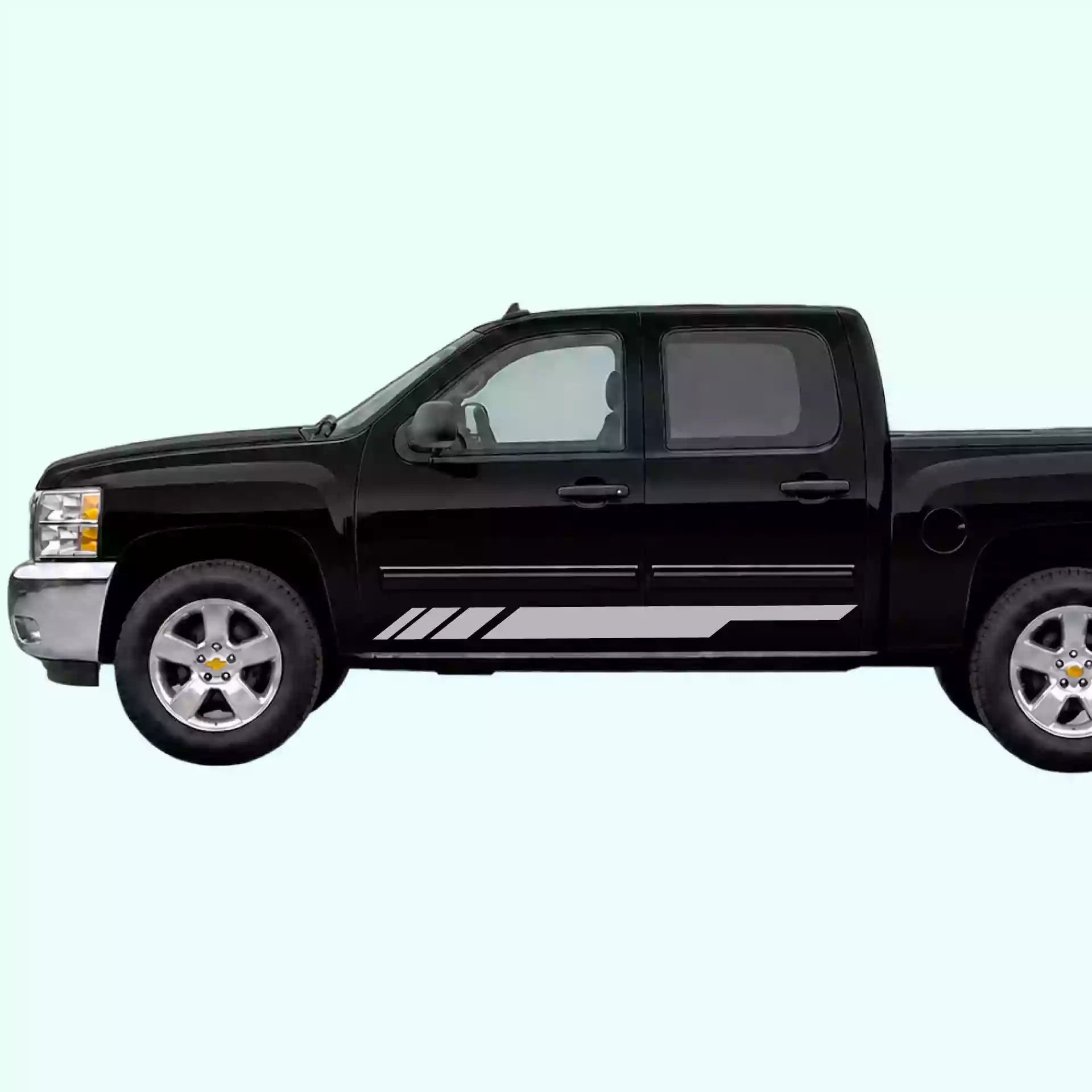 2007-2013 Chevrolet Silverado Side Stripes Vinyl Graphics Kit Gray