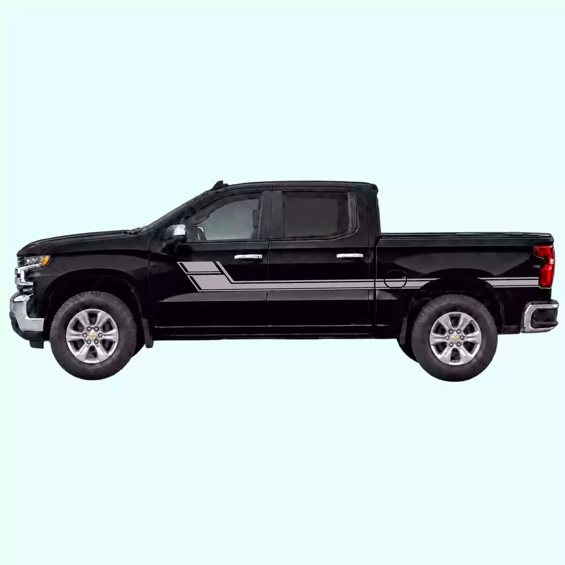 2019-present Chevrolet Silverado Side Stripes Vinyl Graphics Kit Gray