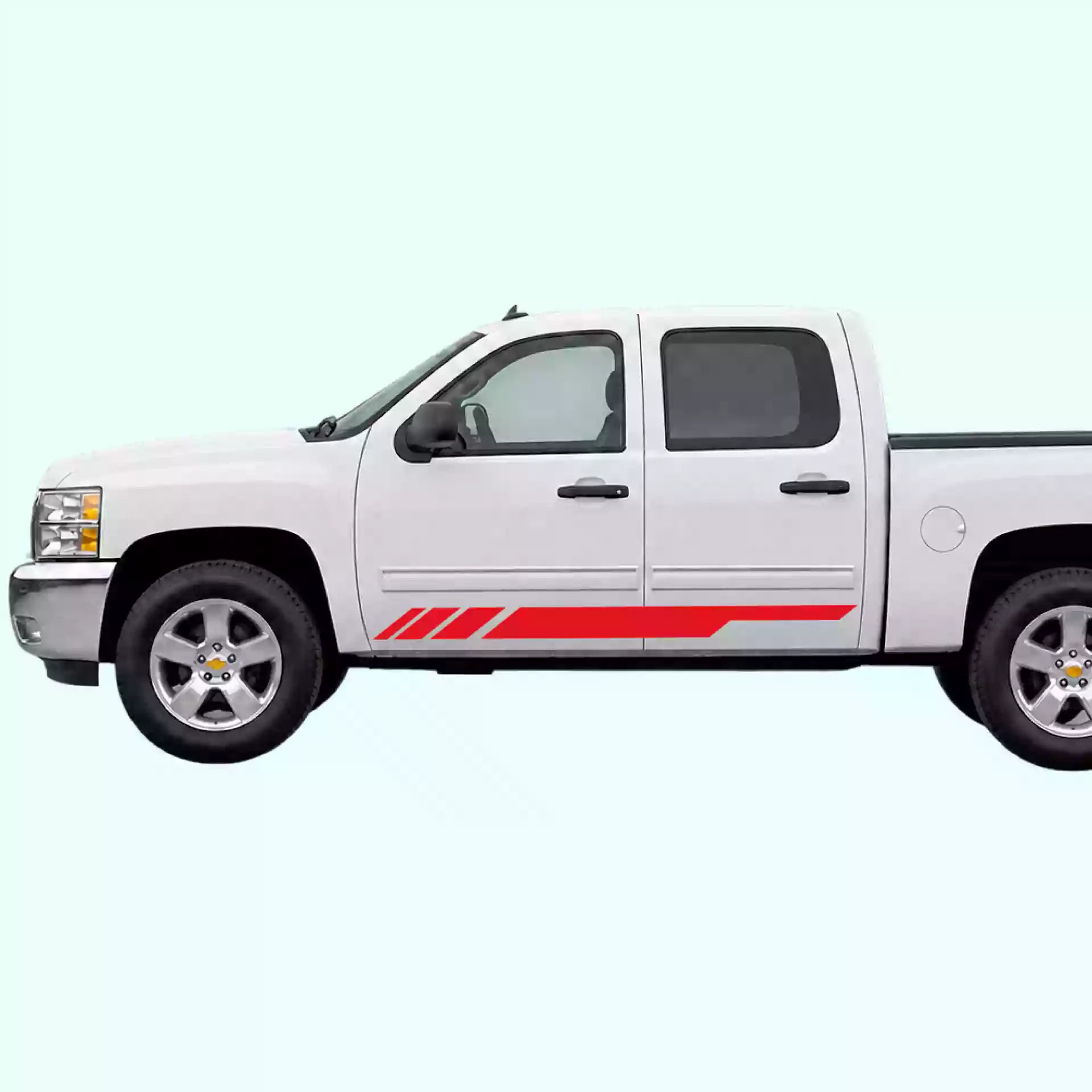 2007-2013 Chevrolet Silverado Side Stripes Vinyl Graphics Kit Red