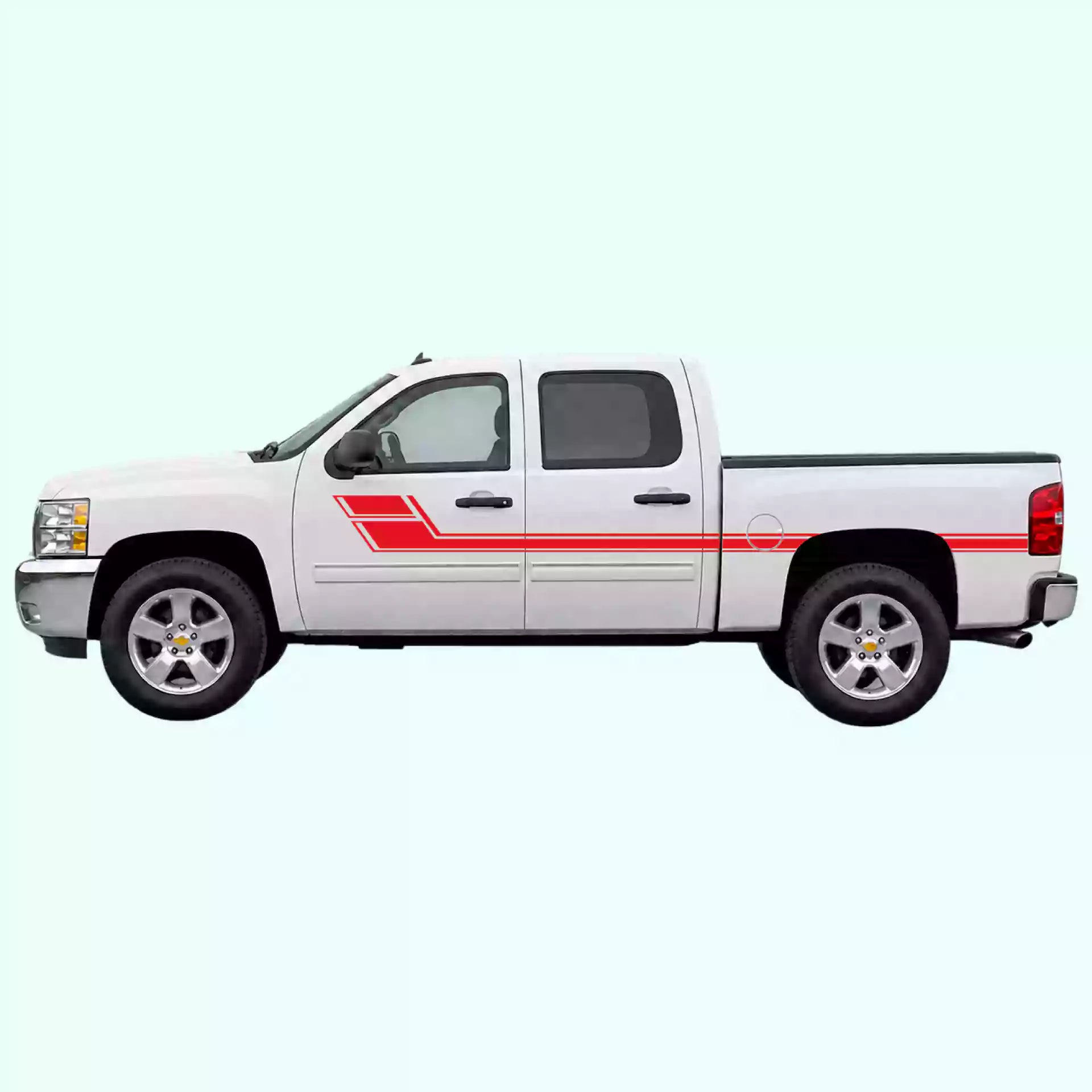 2007-2013 Chevrolet Silverado Side Stripes Vinyl Graphics Kit Red