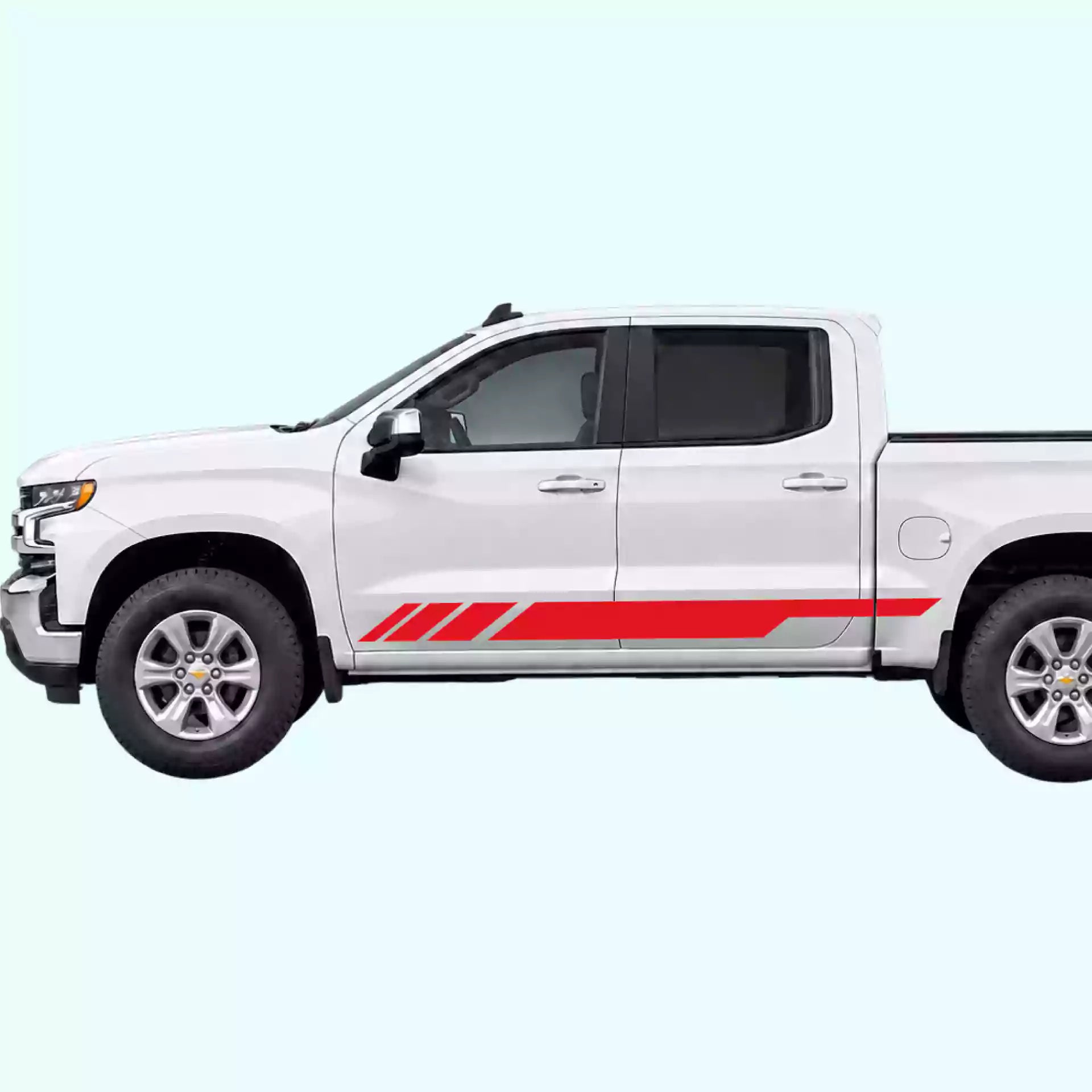 2019-present Chevrolet Silverado Side Stripes Vinyl Graphics Kit Red