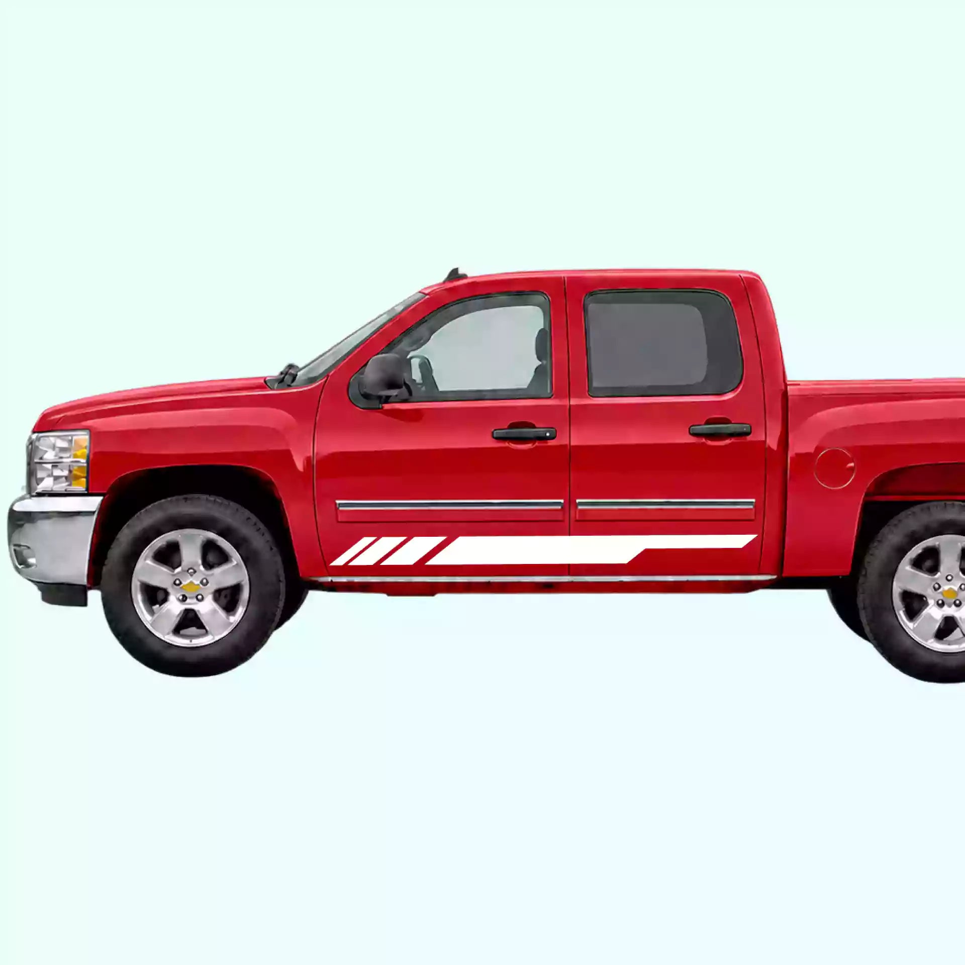 2007-2013 Chevrolet Silverado Side Stripes Vinyl Graphics Kit White