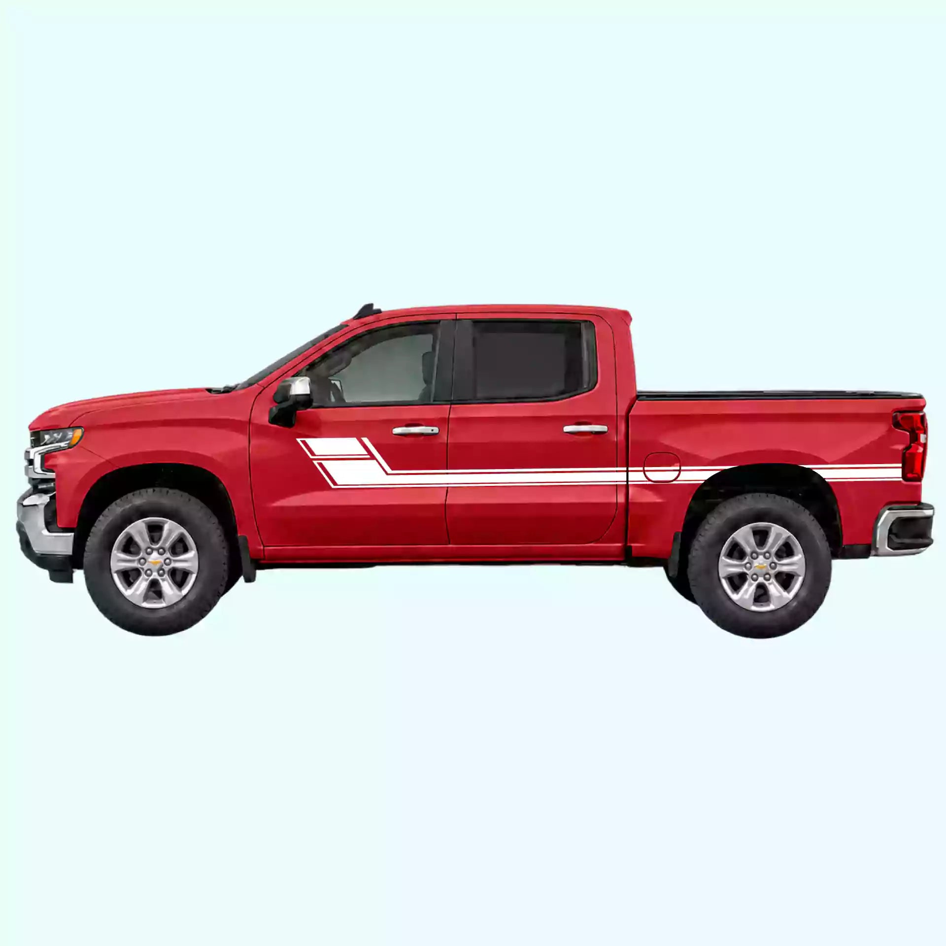 2019-present Chevrolet Silverado Side Stripes Vinyl Graphics Kit White