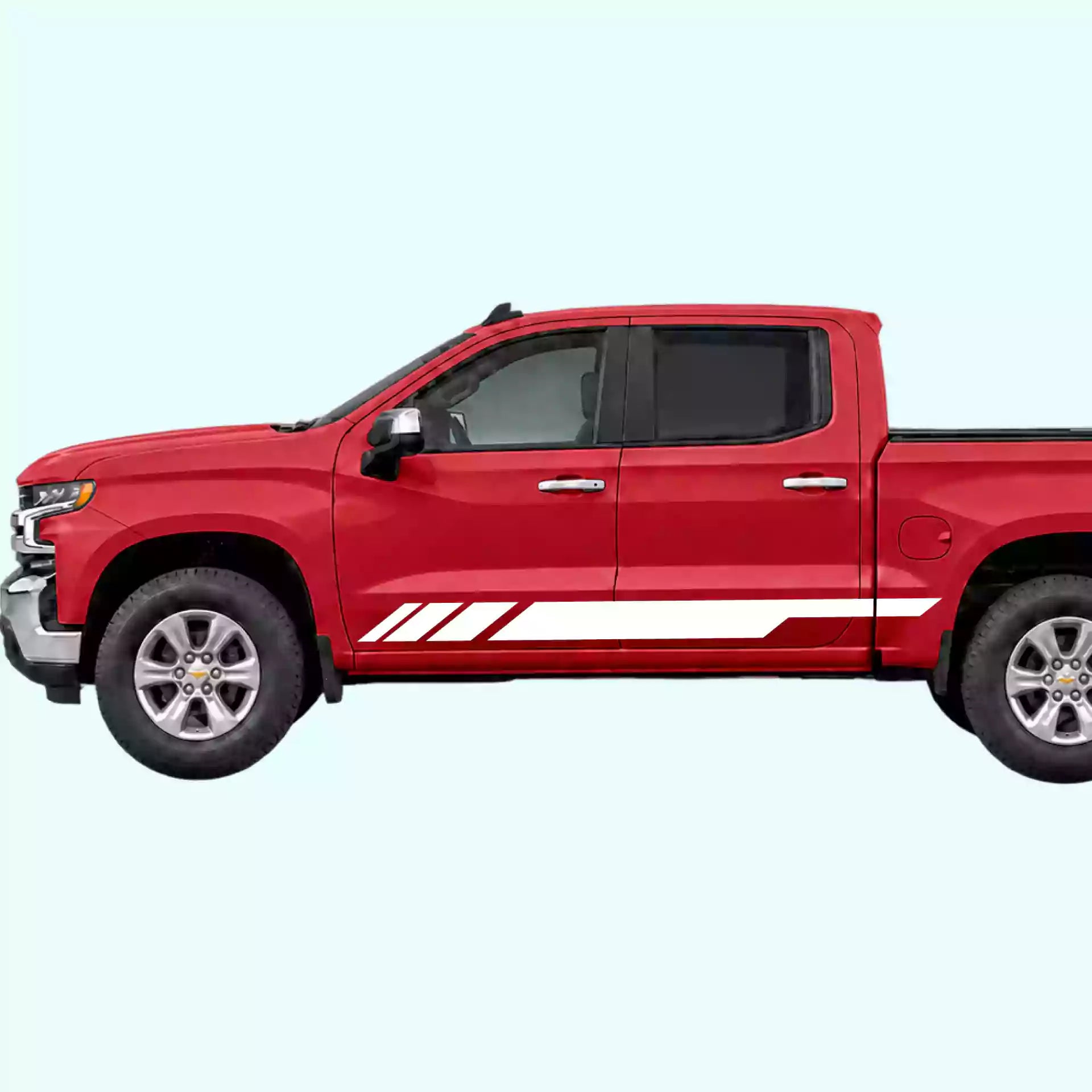 2019-present Chevrolet Silverado Side Stripes Vinyl Graphics Kit White