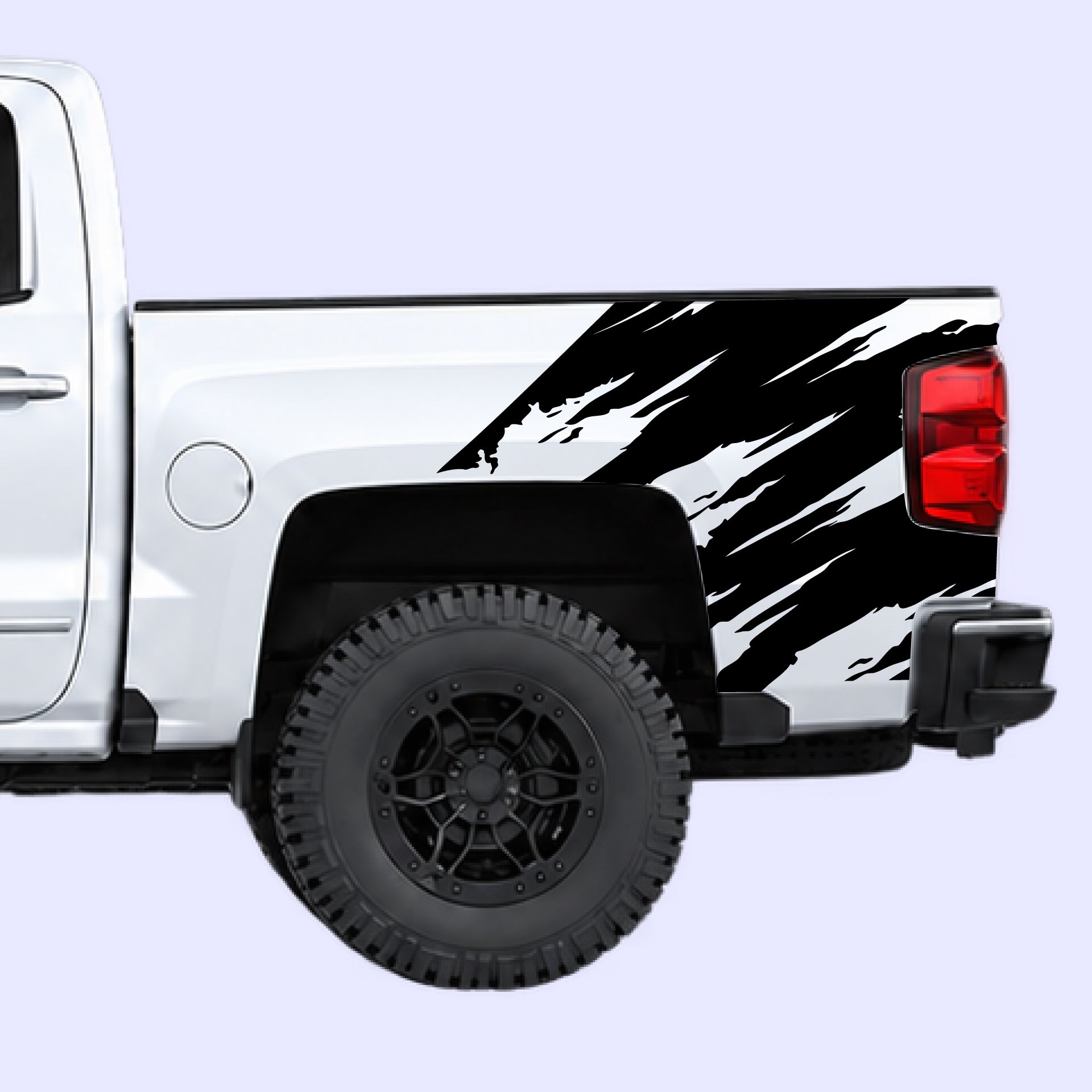 2014-2019 Chevrolet Silverado Torn Bed Decals Vinyl Graphics Kit Black
