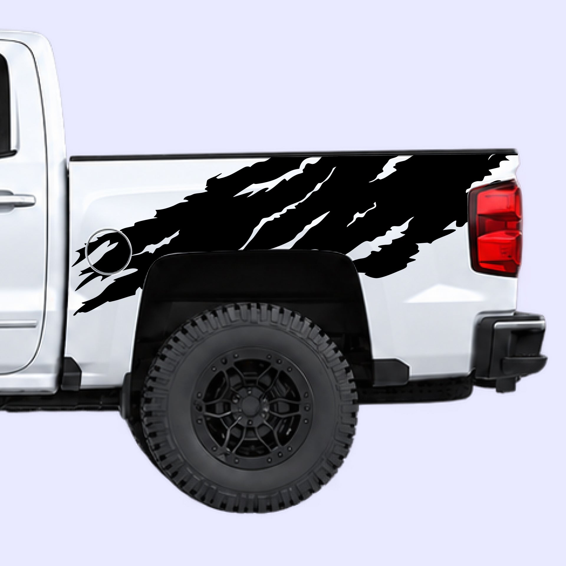 2014-2019 Chevrolet Silverado Torn Off Road Bed Decals Vinyl Graphics Kit Black