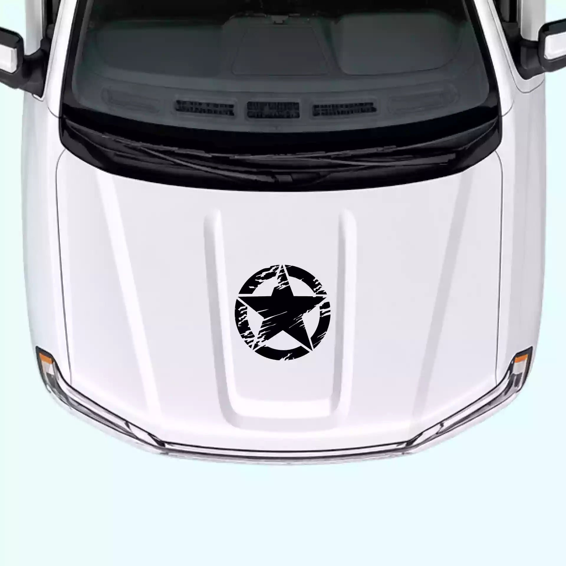 2019-present Chevrolet Silverado Torn Star Hood Decal Vinyl Graphics Kit Black