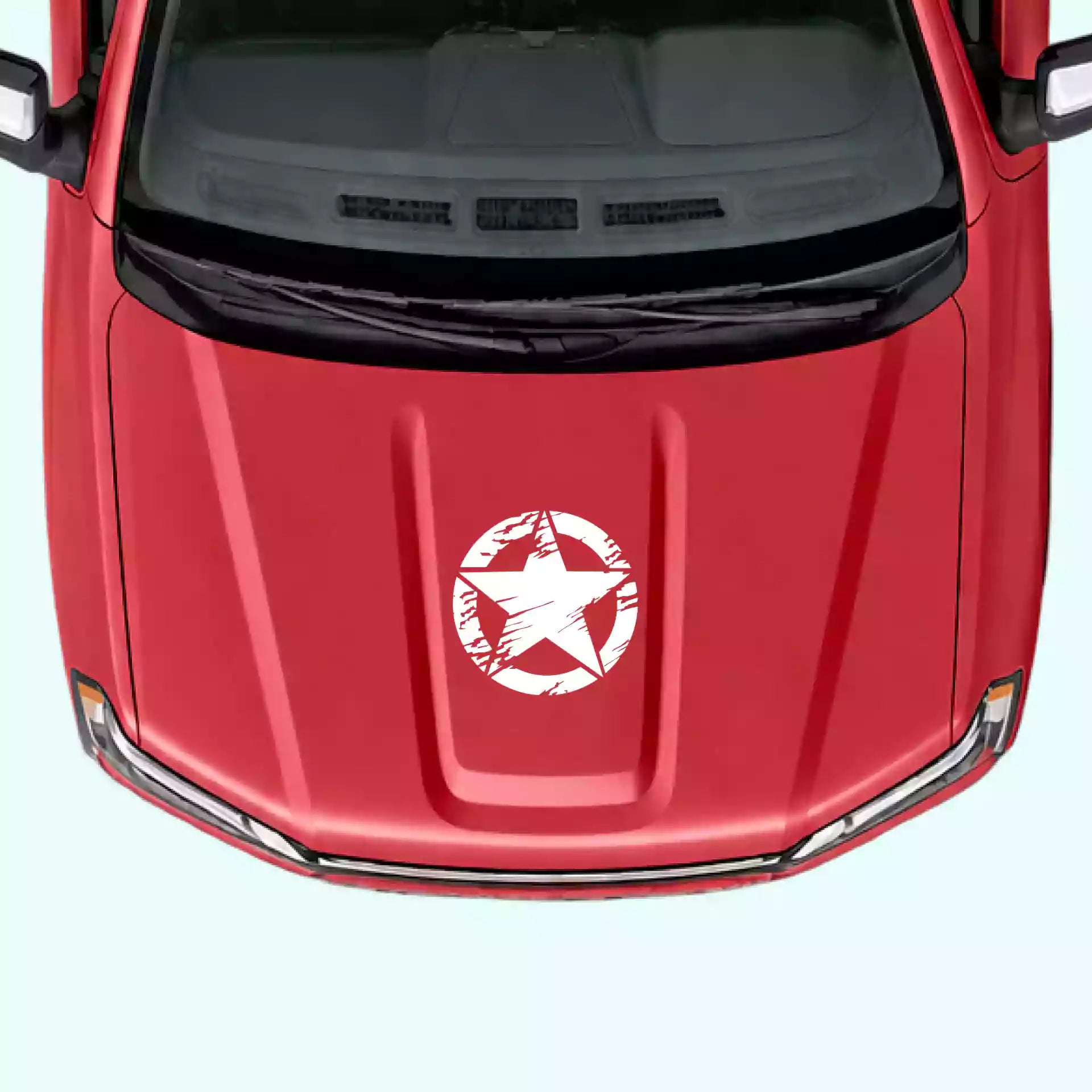 2019-present Chevrolet Silverado Torn Star Hood Decal Vinyl Graphics Kit White