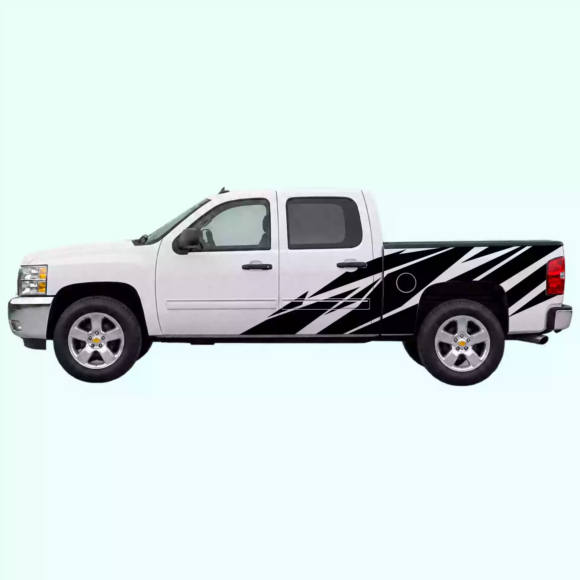 2007-2013 Chevrolet Silverado Warlord Side Decals Vinyl Graphics Kit Black
