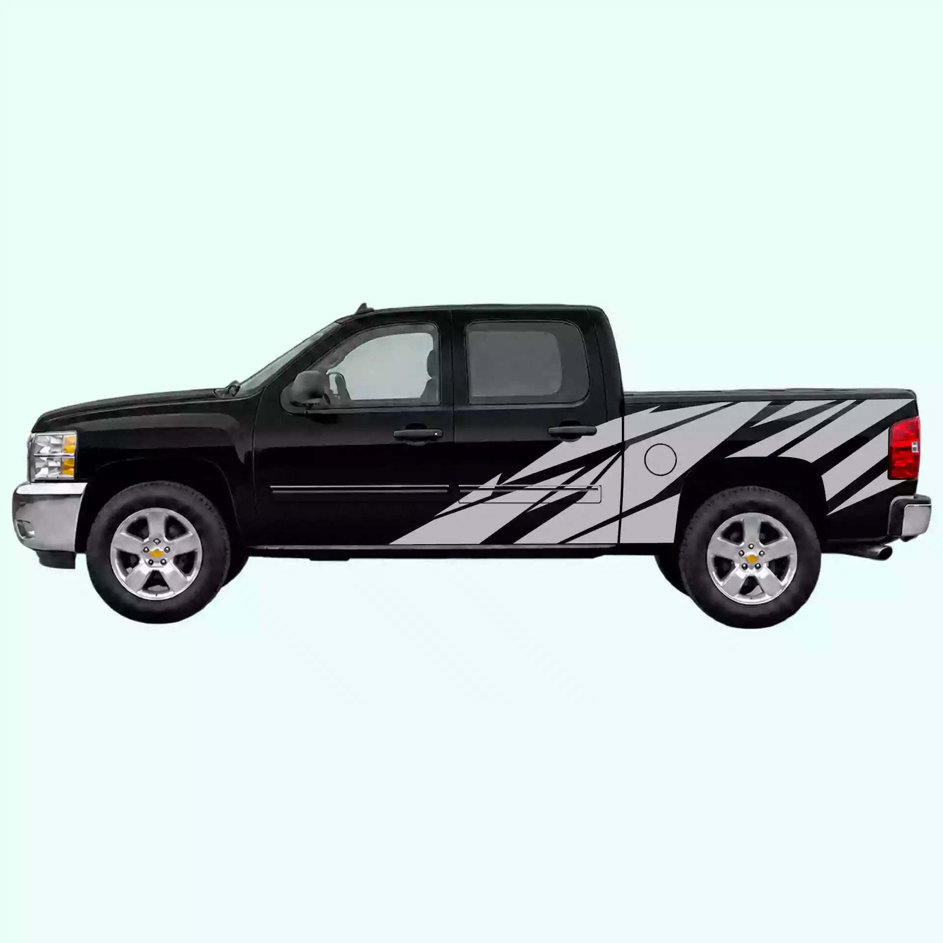2007-2013 Chevrolet Silverado Warlord Side Decals Vinyl Graphics Kit Gray