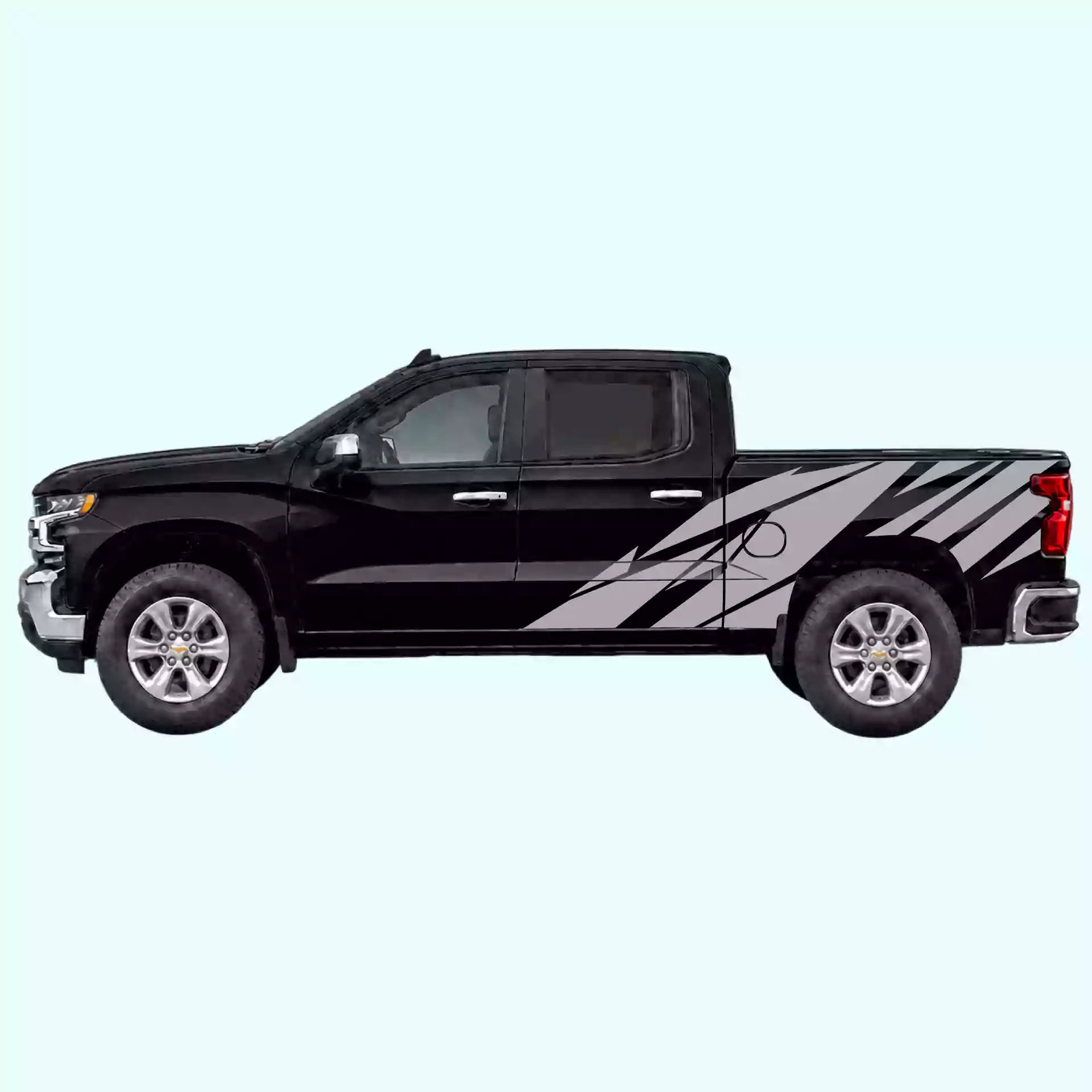 2019-present Chevrolet Silverado Warlord Side Decals Vinyl Graphics Kit Gray