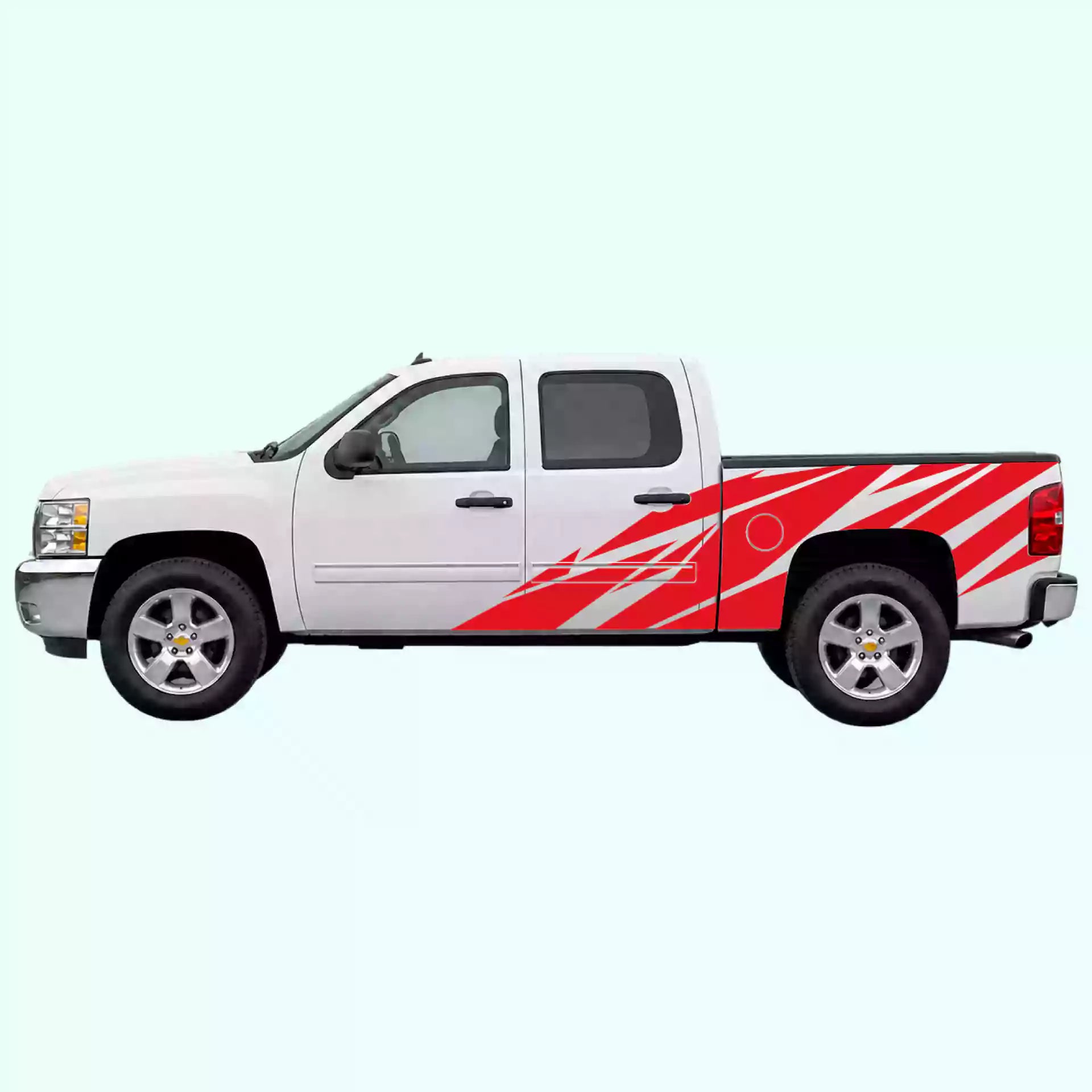 2007-2013 Chevrolet Silverado Warlord Side Decals Vinyl Graphics Kit Red