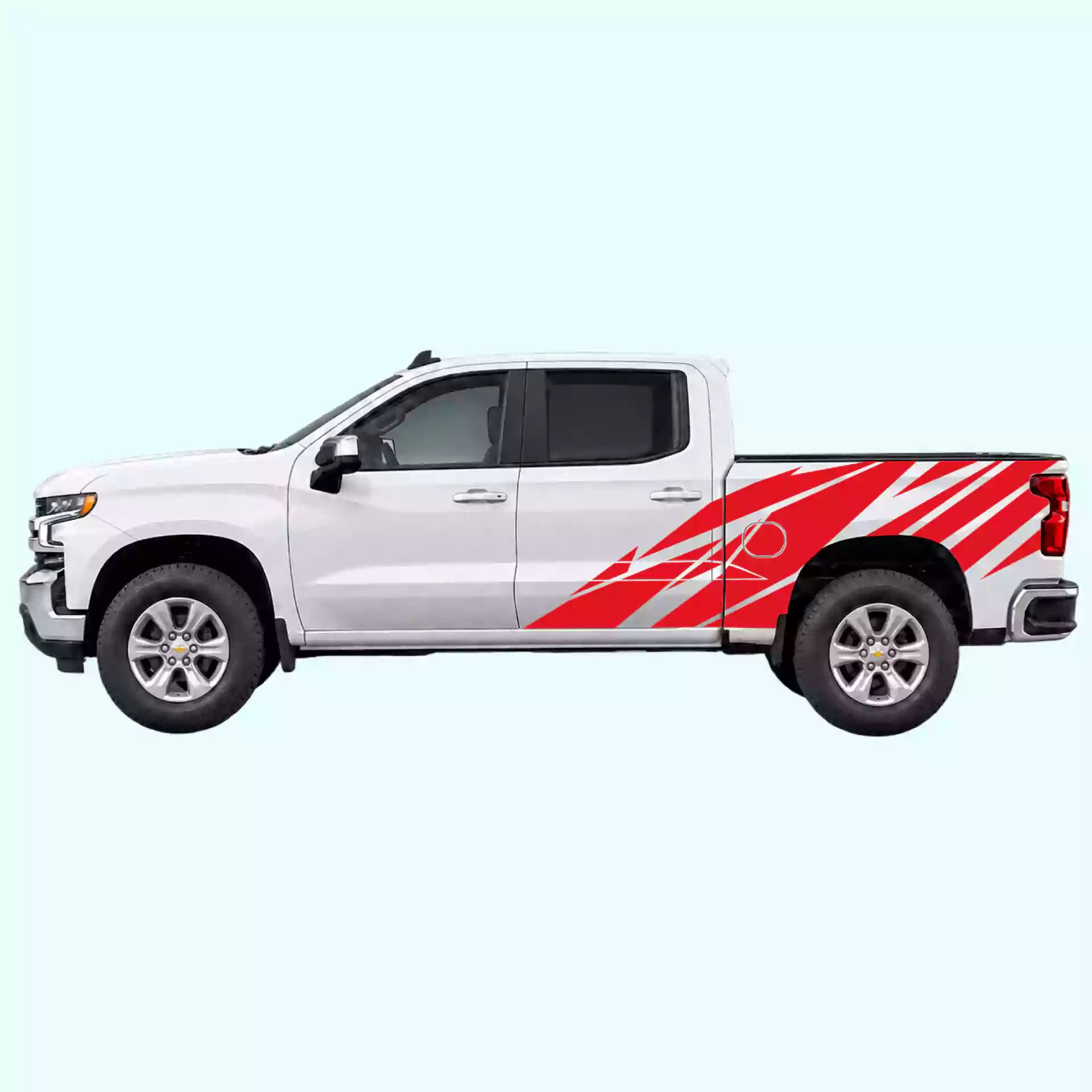 2019-present Chevrolet Silverado Warlord Side Decals Vinyl Graphics Kit Red