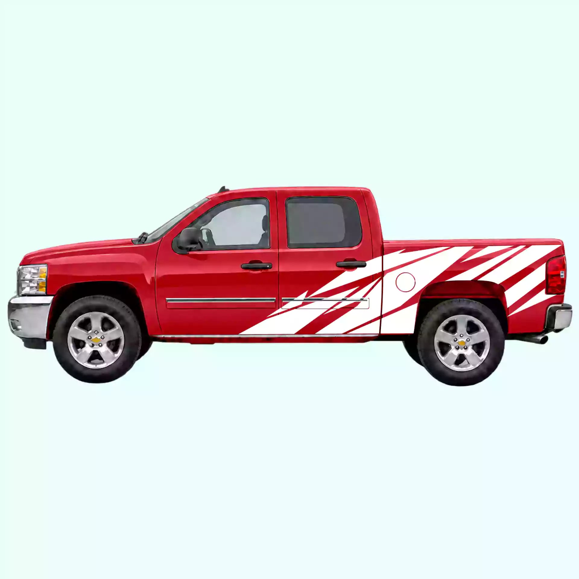 2007-2013 Chevrolet Silverado Warlord Side Decals Vinyl Graphics Kit White