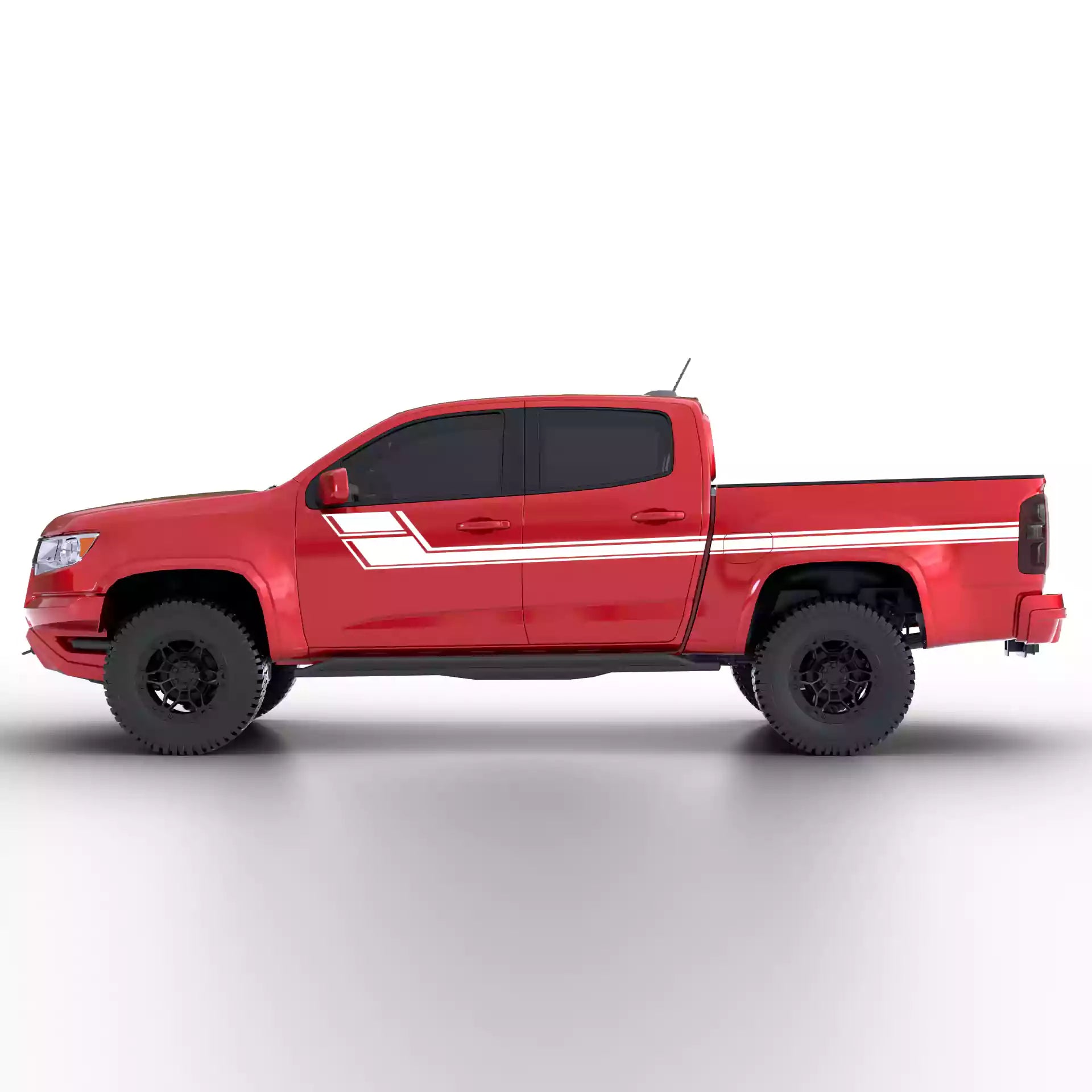 2015-2022 Chevrolet Colorado Side Stripes Vinyl Graphics Kit White