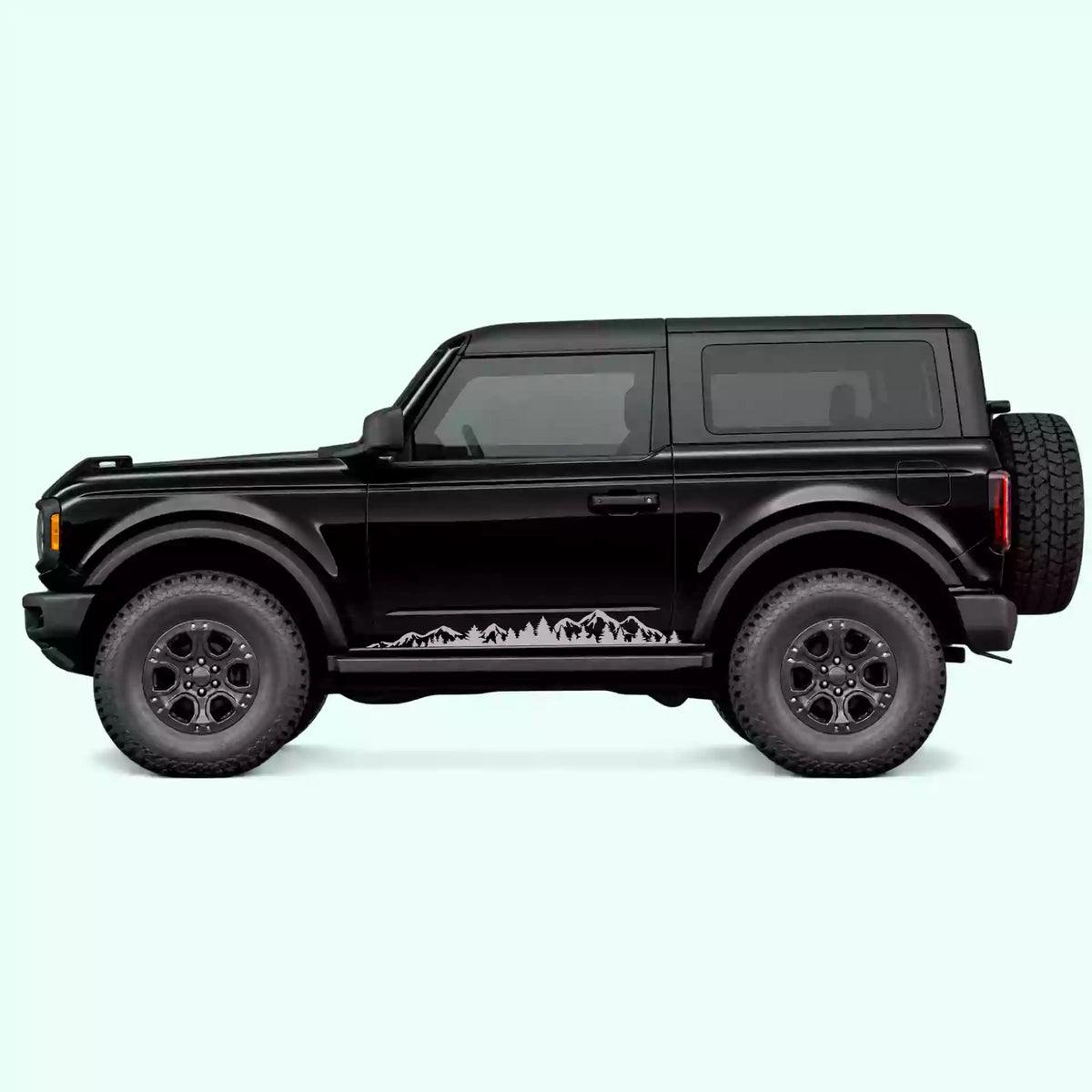 Ford Bronco 2 doors Adventure Side Stripes Vinyl Graphics Kit Gray
