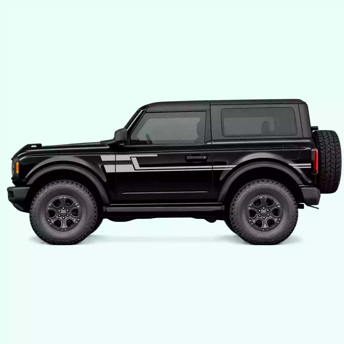 Ford Bronco 2 doors Liner Side Stripes Vinyl Graphics Kit Gray