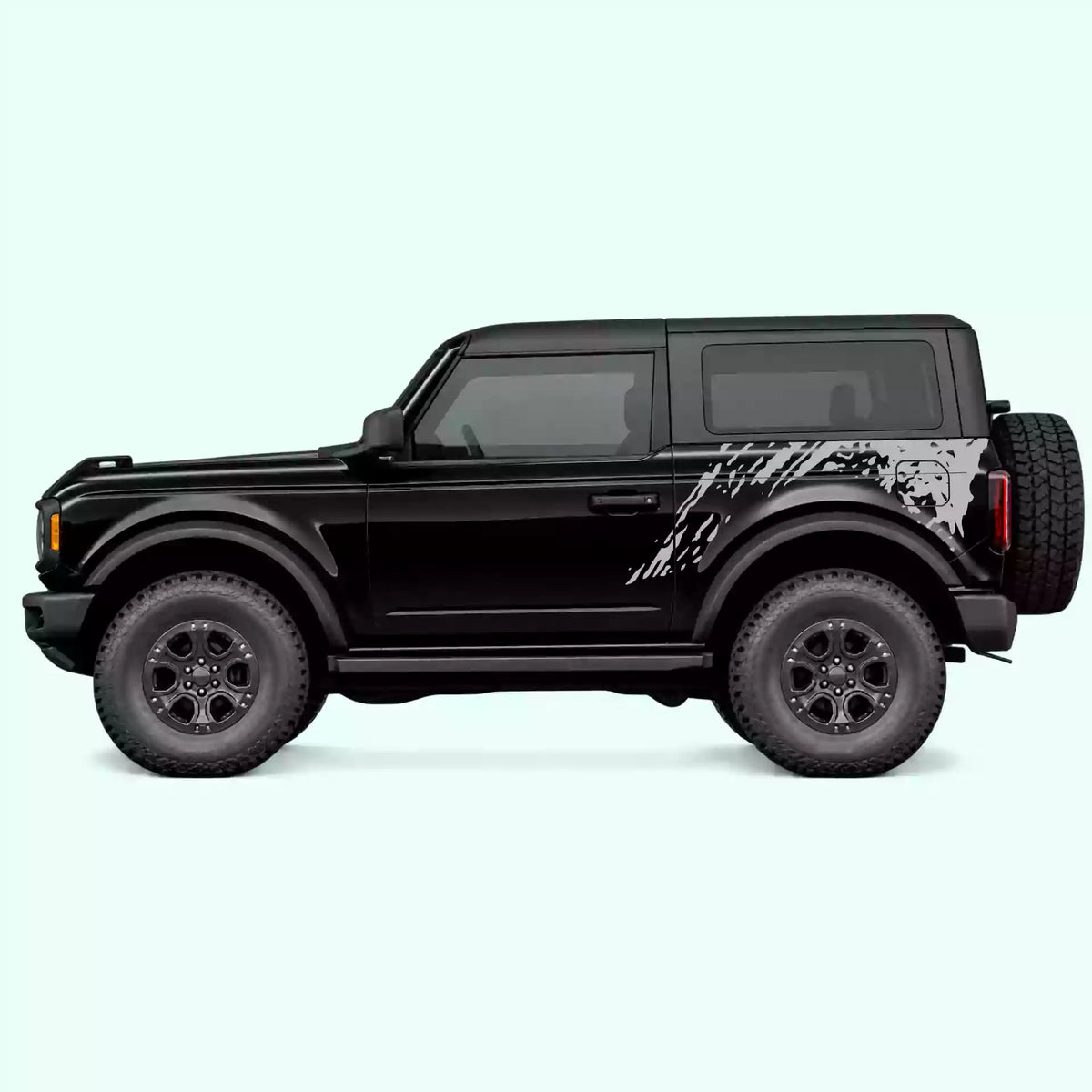 Ford Bronco 2 doors Mud Side Decals Vinyl Graphics Kit Gray