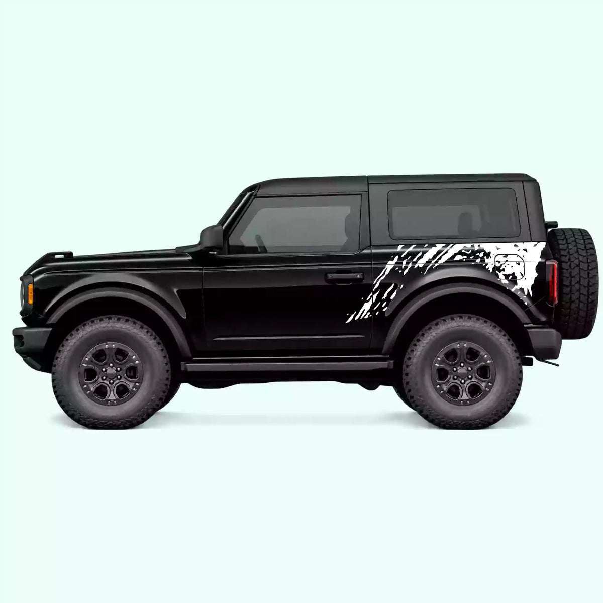Ford Bronco 2 doors Mud Side Decals Vinyl Graphics Kit White