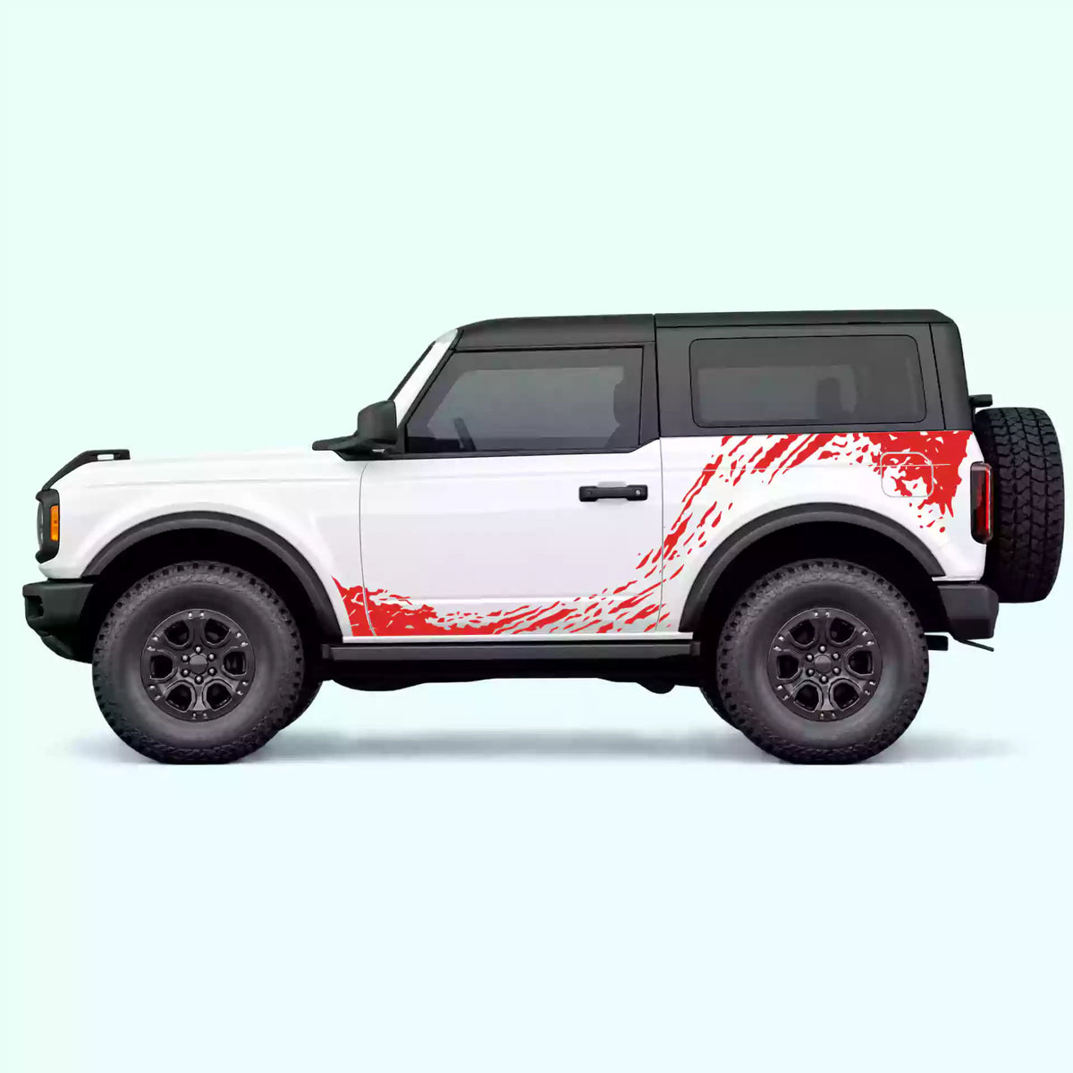 Ford Bronco 2 doors Mud Splash Rocker & Side Vinyl Graphics Kit Red