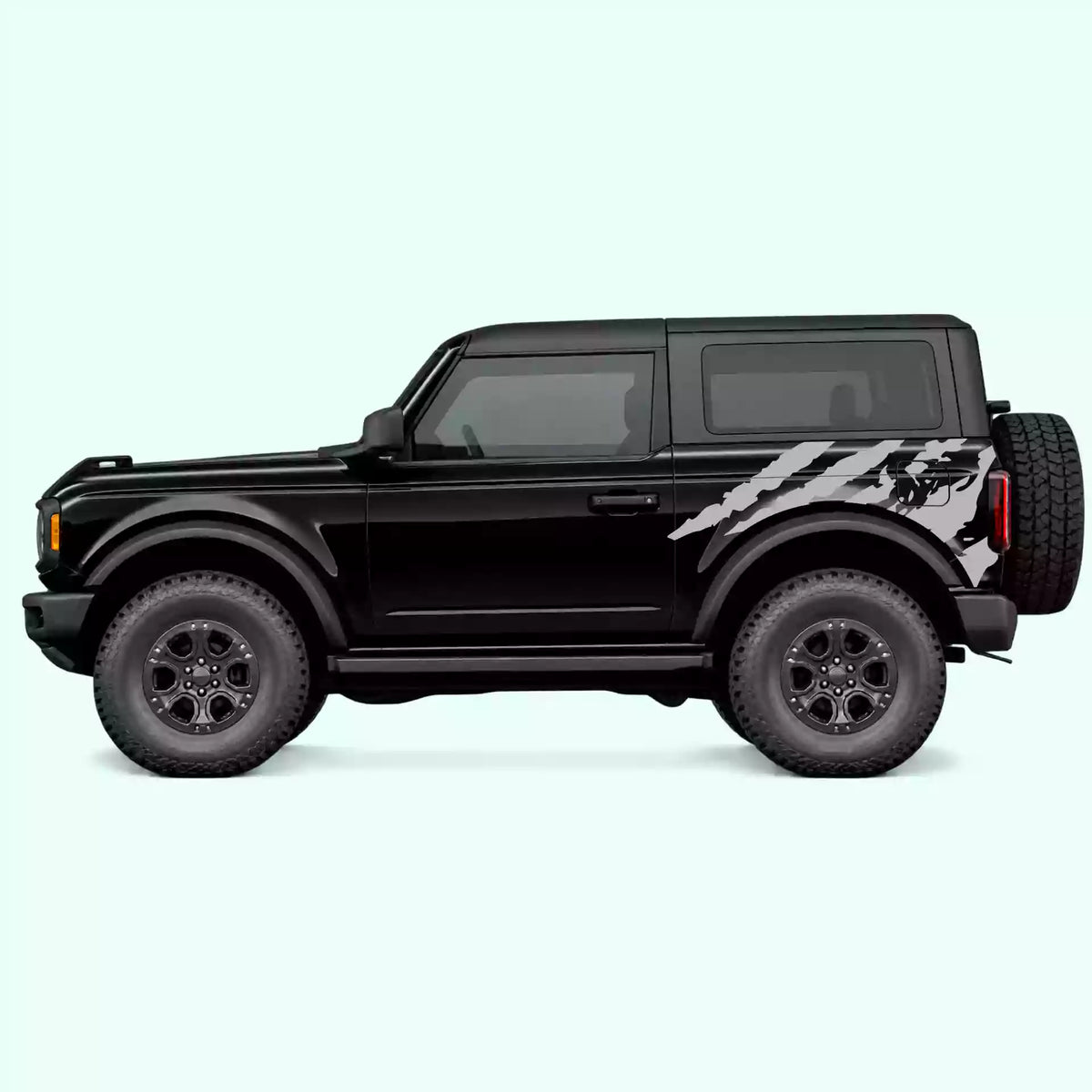 Ford Bronco 2 doors Shred Side Decals Vinyl Graphics Kit Gray
