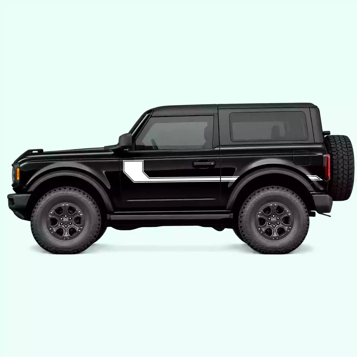 Ford Bronco 2 doors Side Line Stripes Vinyl Graphics Kit White