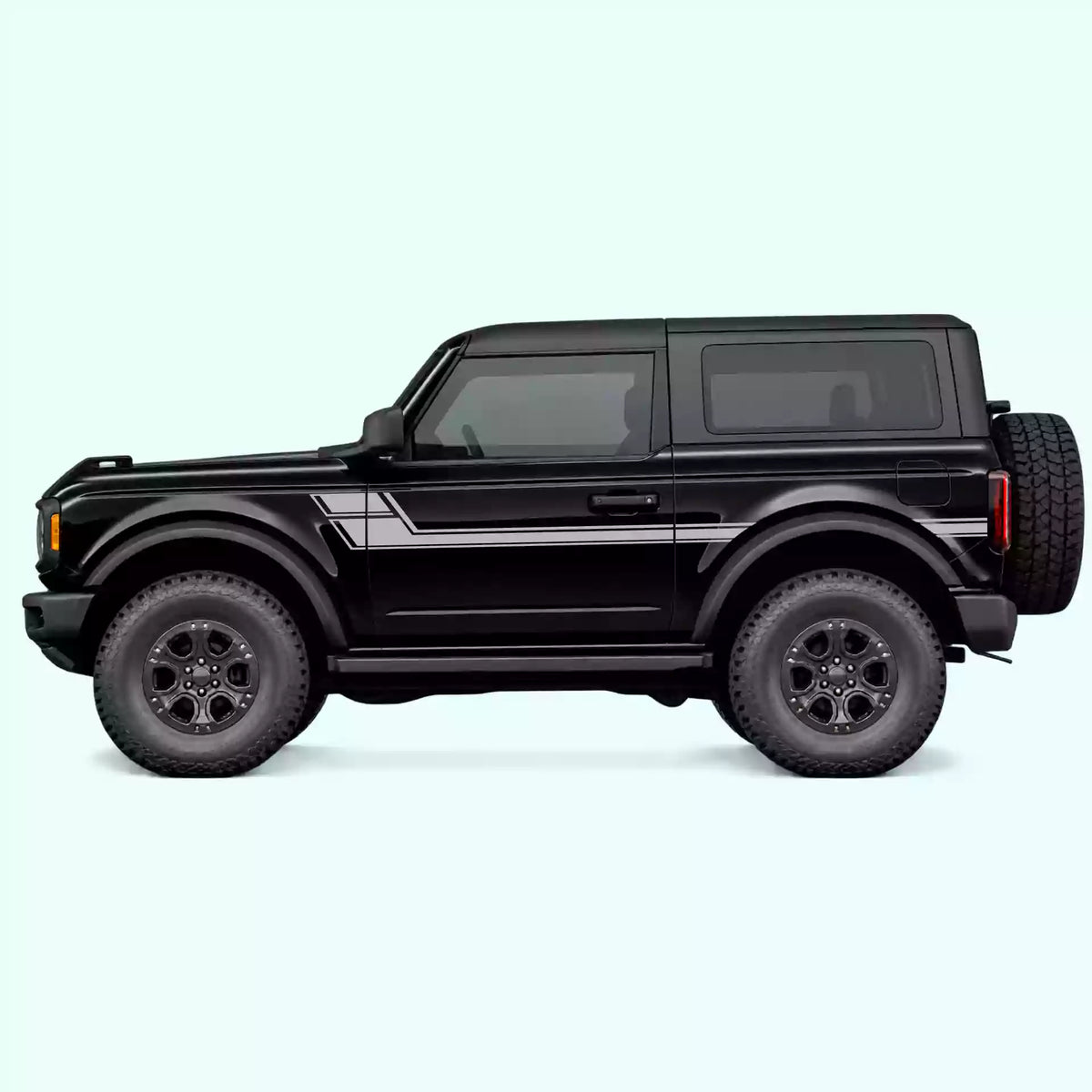 Ford Bronco 2 doors Side Stripes Vinyl Graphics Kit Gray