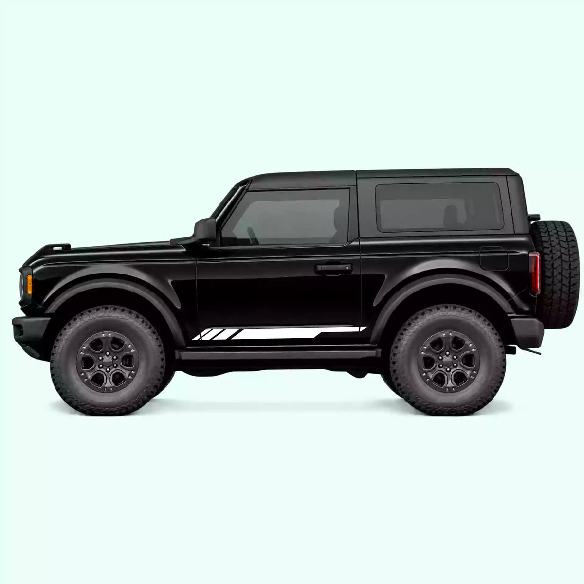 Ford Bronco 2 doors Side Stripes Vinyl Graphics Kit White
