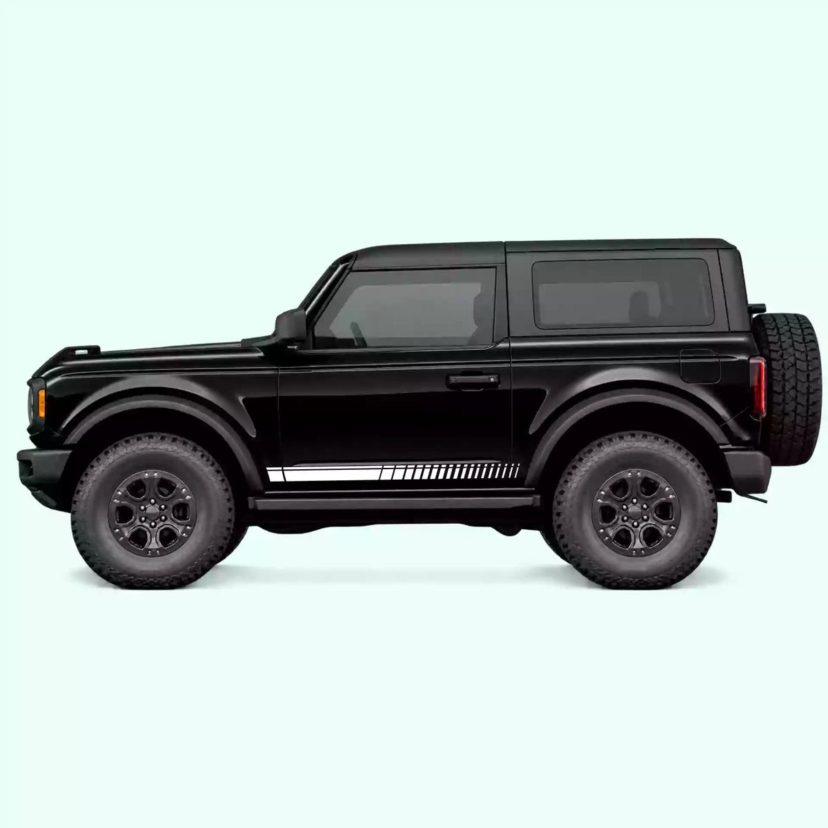 Ford Bronco 2 doors Top Pin Stripe Rocker Vinyl Graphics Kit White
