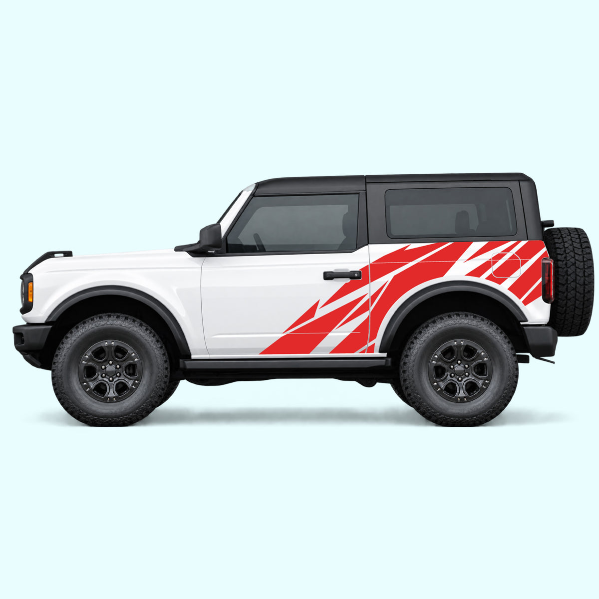 Ford Bronco 2 doors Warlord Side Decals Vinyl Graphics Kit Red