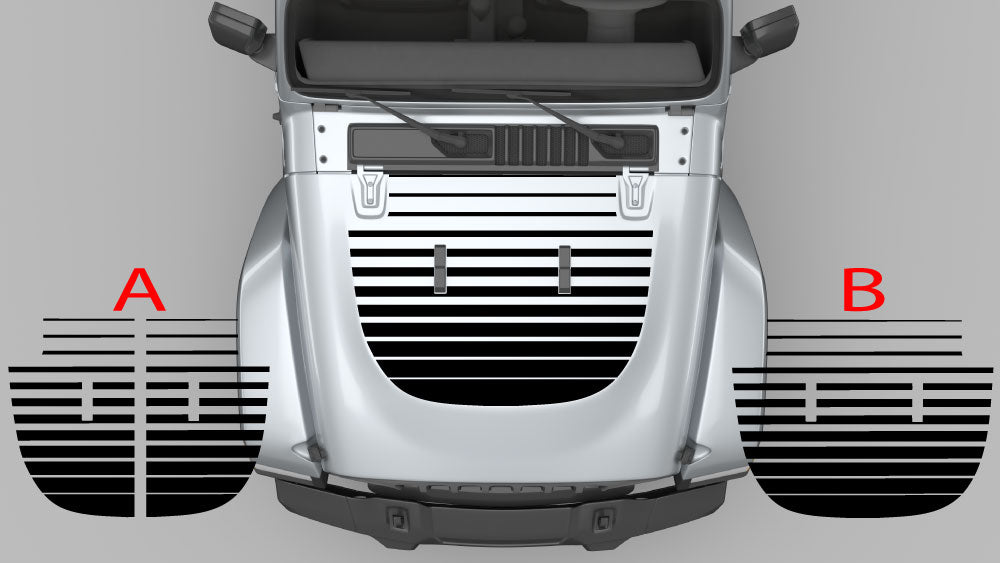 Horizon stripe hood decal kit pieces A and B for Jeep Wrangler JL