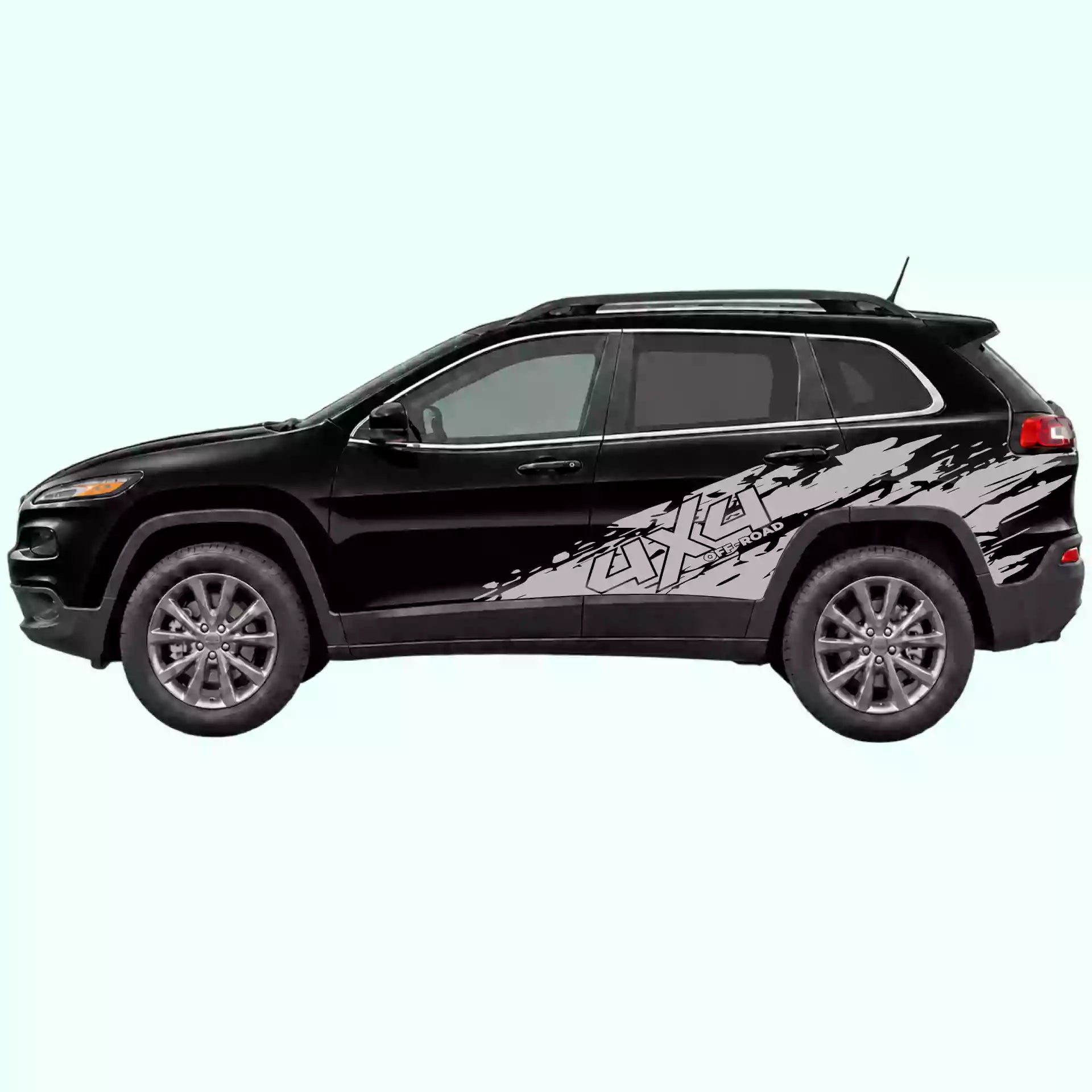 2014-2023 Jeep Cherokee 4x4 Mud Splash Side Decals Vinyl Graphics Kit Gray