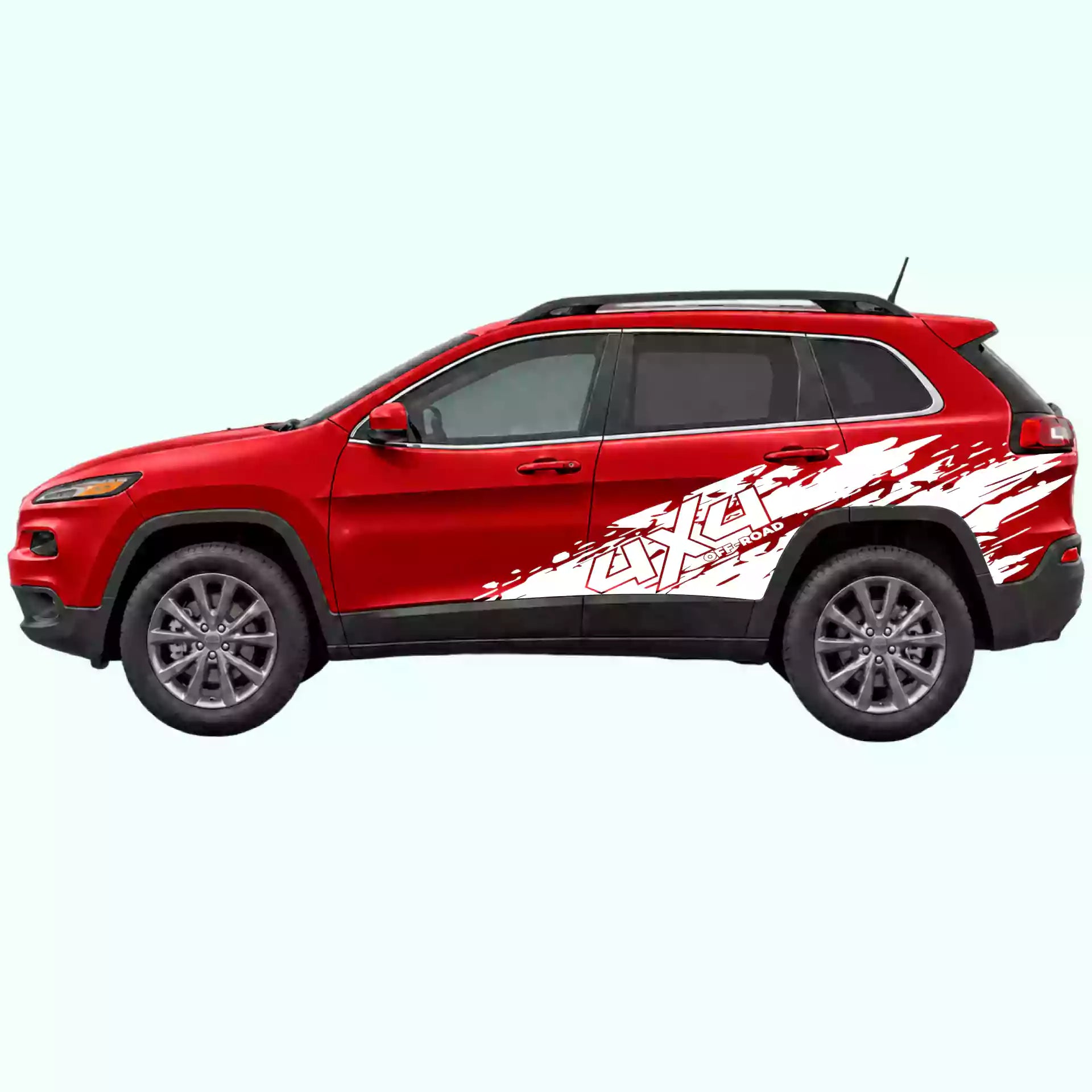 2014-2023 Jeep Cherokee 4x4 Mud Splash Side Decals Vinyl Graphics Kit White