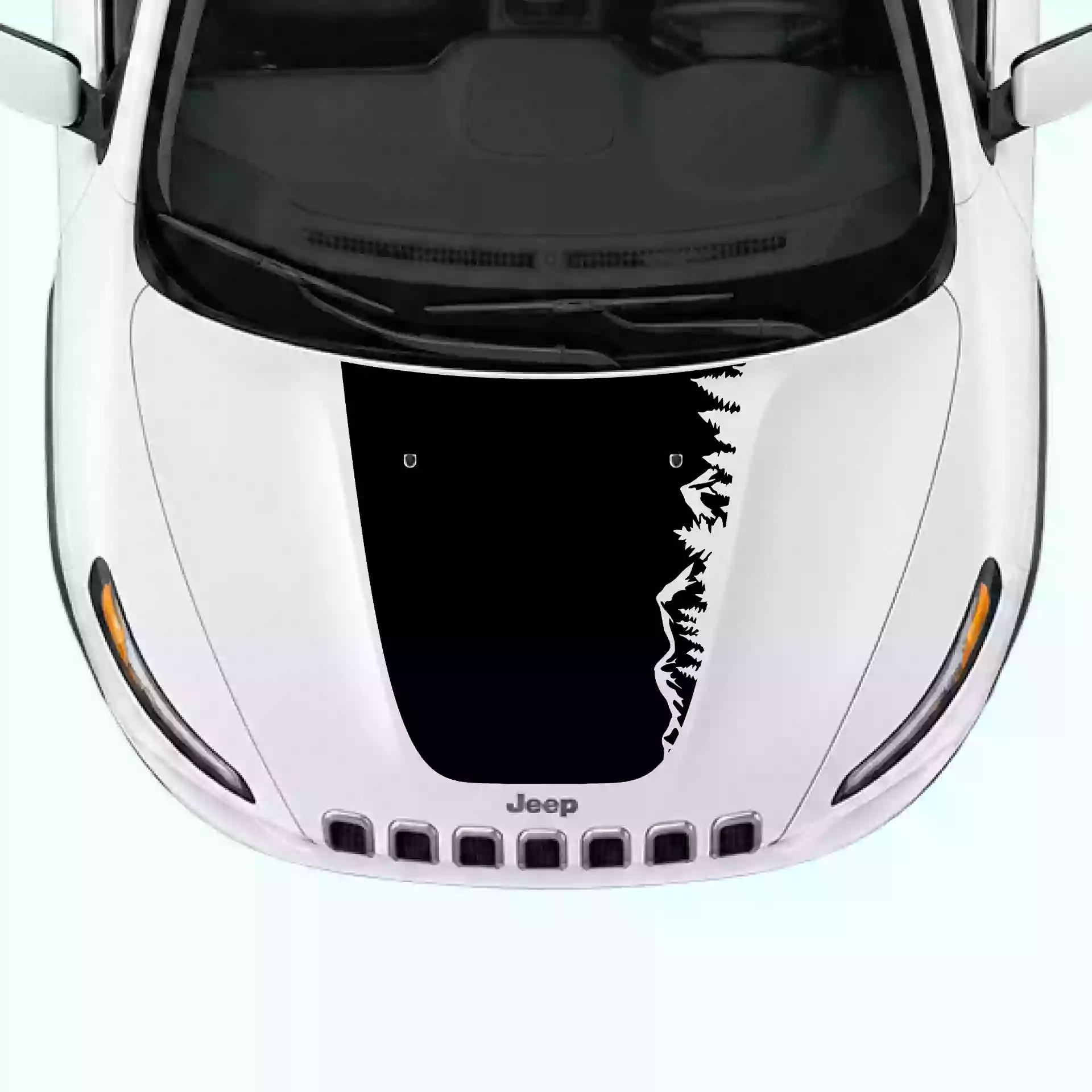2014-2018 Jeep Cherokee Adventure Hood Decal Vinyl Graphics Kit Black