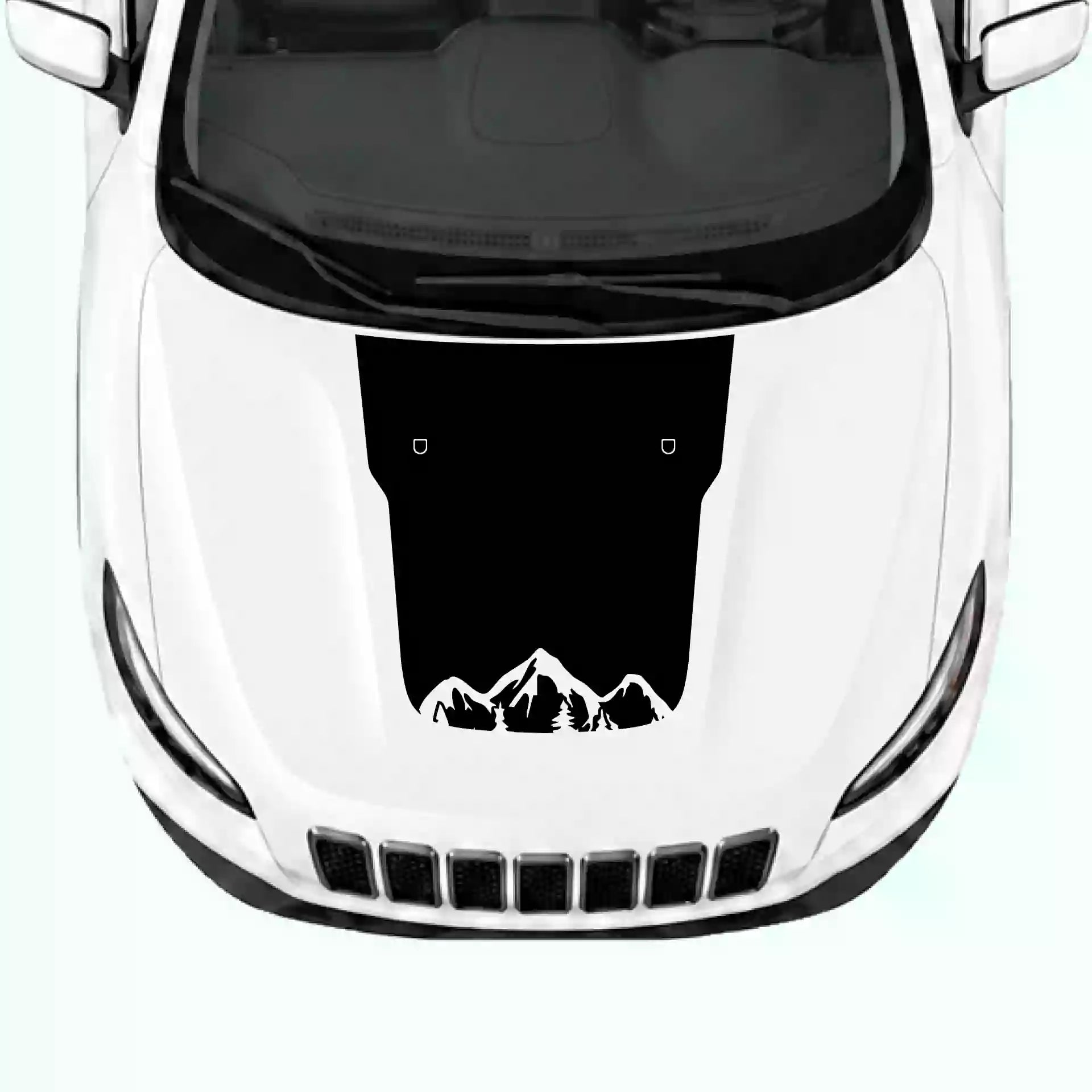 2019-2023 Jeep Cherokee Adventure Hood Decal Vinyl Graphics Kit Black
