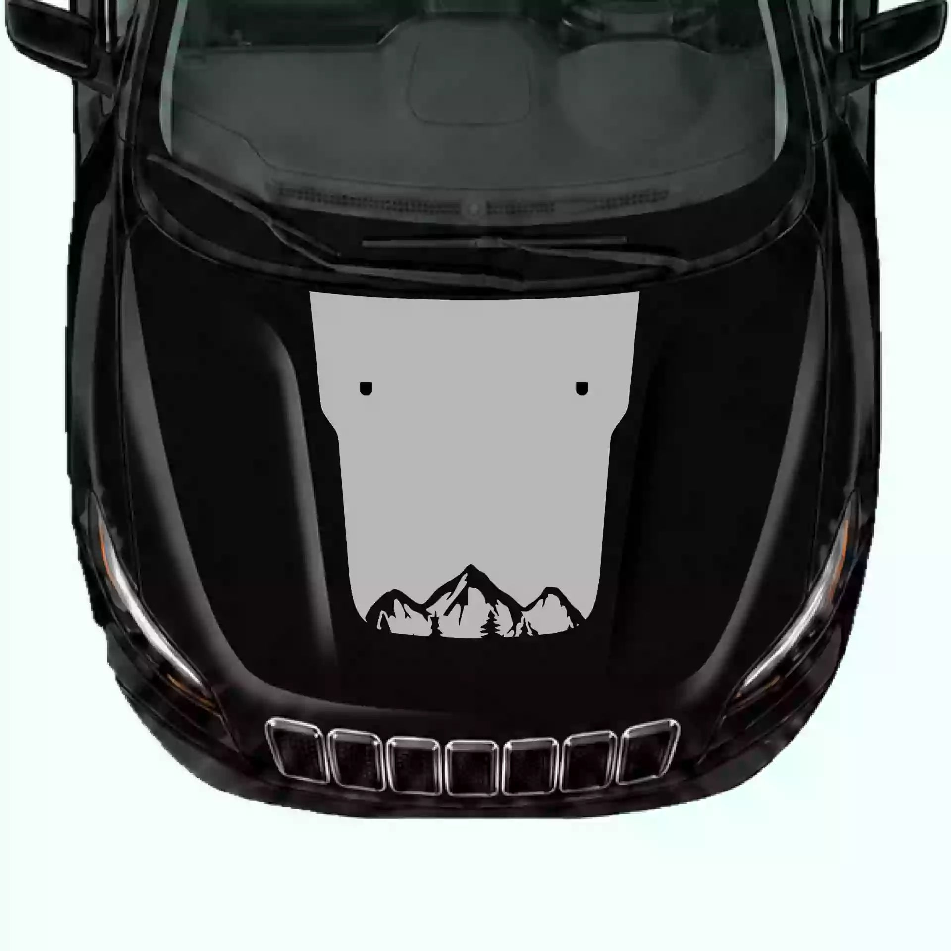 2019-2023 Jeep Cherokee Adventure Hood Decal Vinyl Graphics Kit Gray