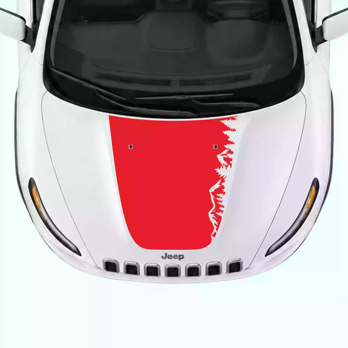 2014-2018 Jeep Cherokee Adventure Hood Decal Vinyl Graphics Kit Red