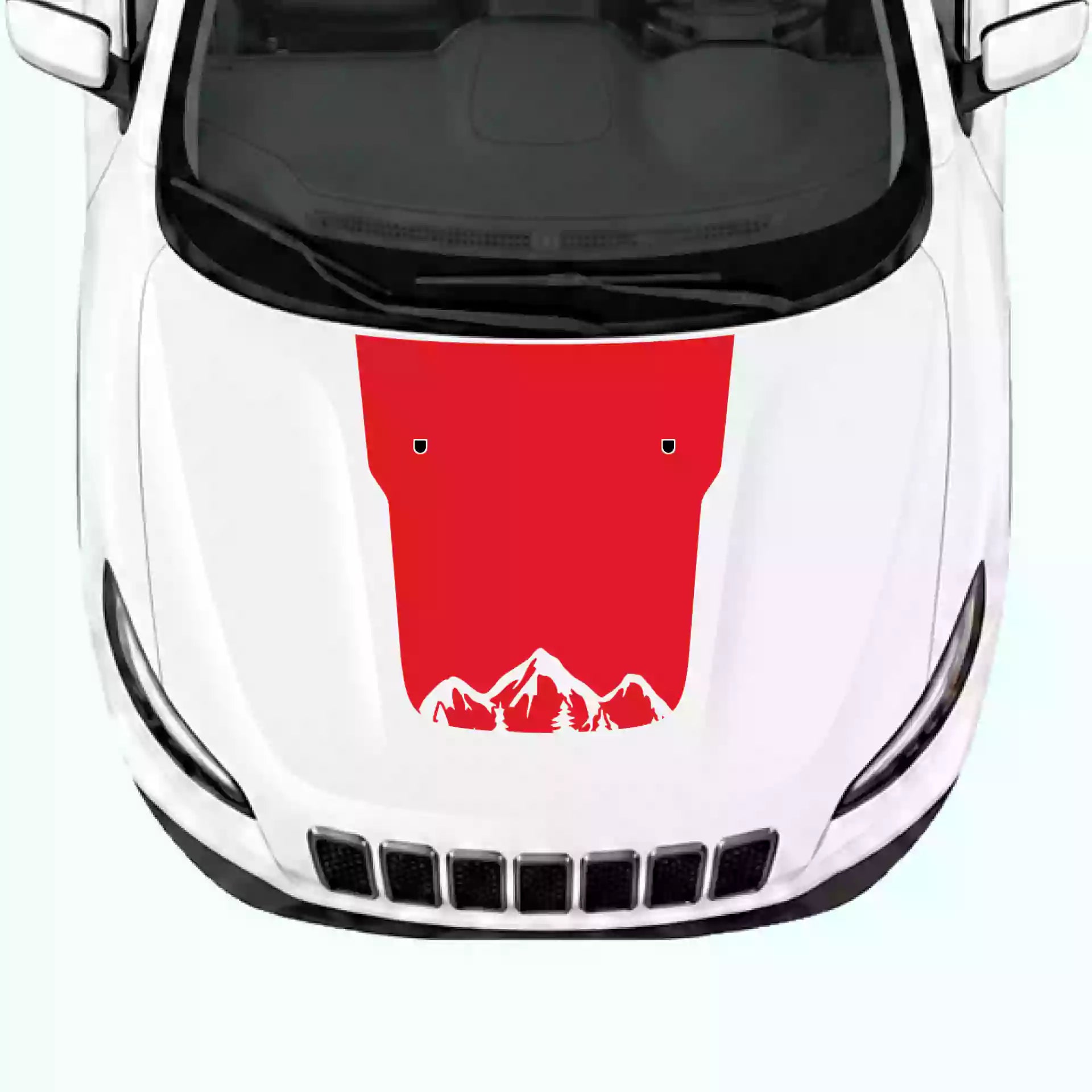 2019-2023 Jeep Cherokee Adventure Hood Decal Vinyl Graphics Kit Red