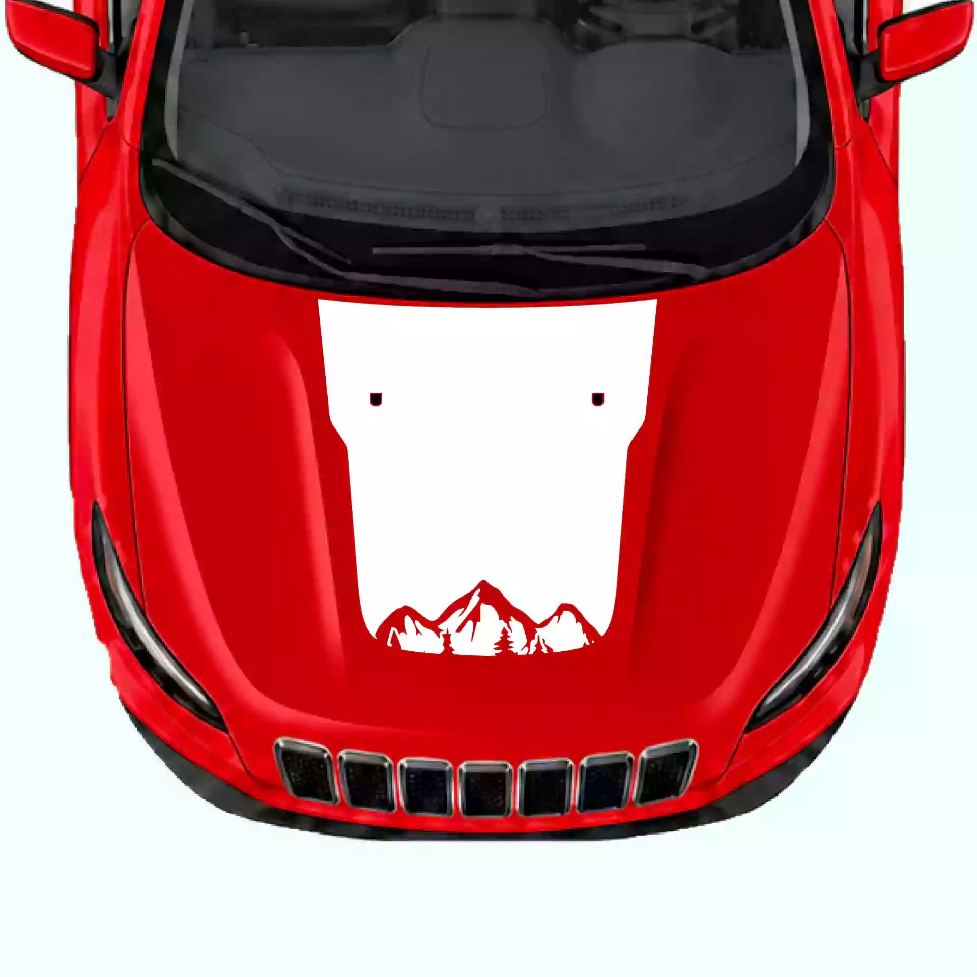 2019-2023 Jeep Cherokee Adventure Hood Decal Vinyl Graphics Kit White