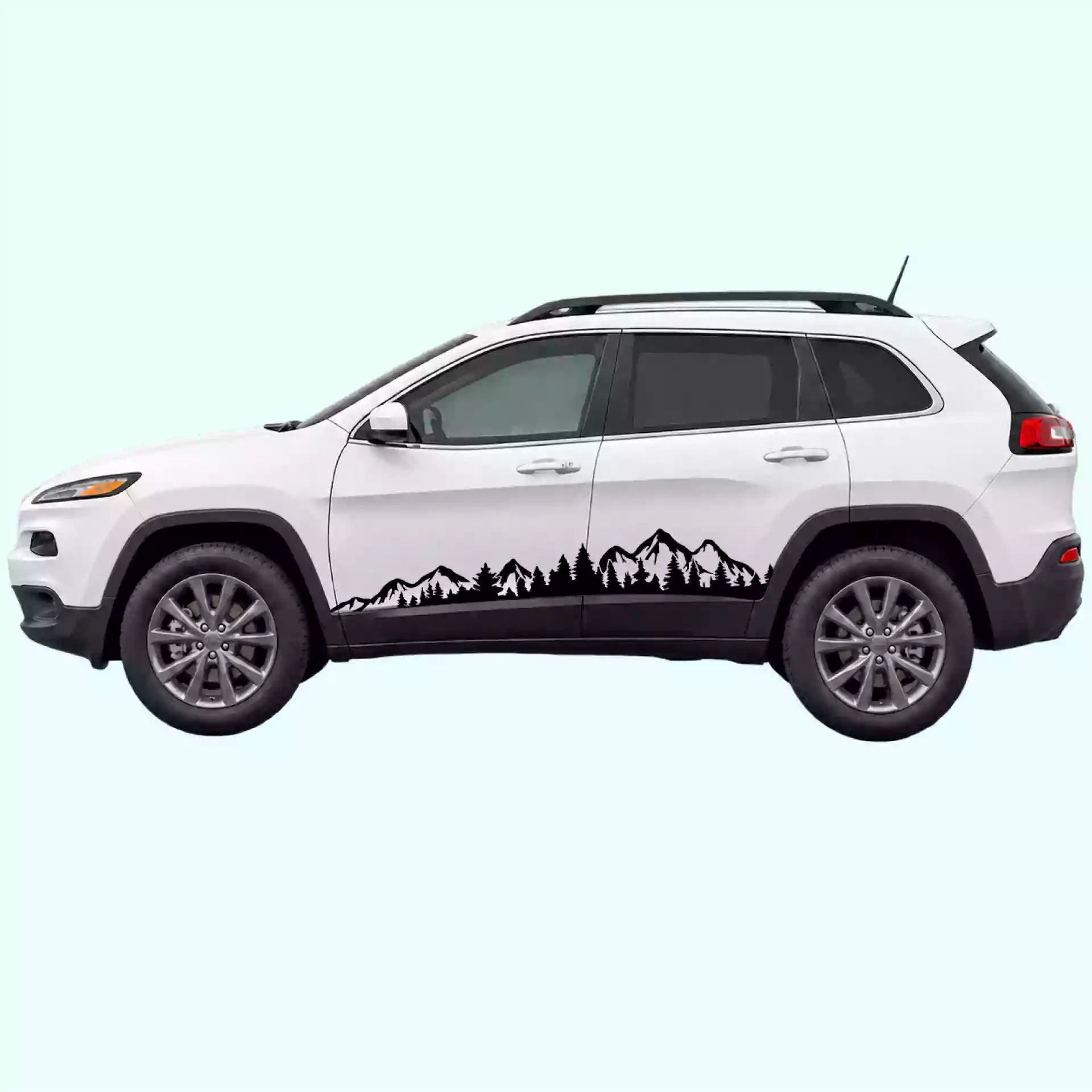 2014-2023 Jeep Cherokee Adventure Side Stripes Vinyl Graphics Kit Black