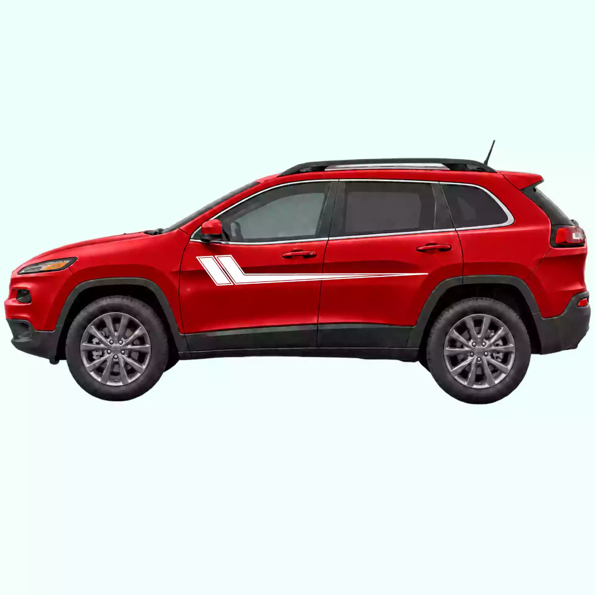 2014-2023 Jeep Cherokee Hockey Side Stripes Vinyl Graphics Kit White
