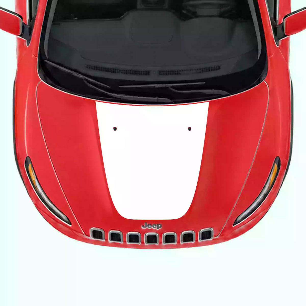 2014-2018 Jeep Cherokee Hood Decals Vinyl Graphics Kit White