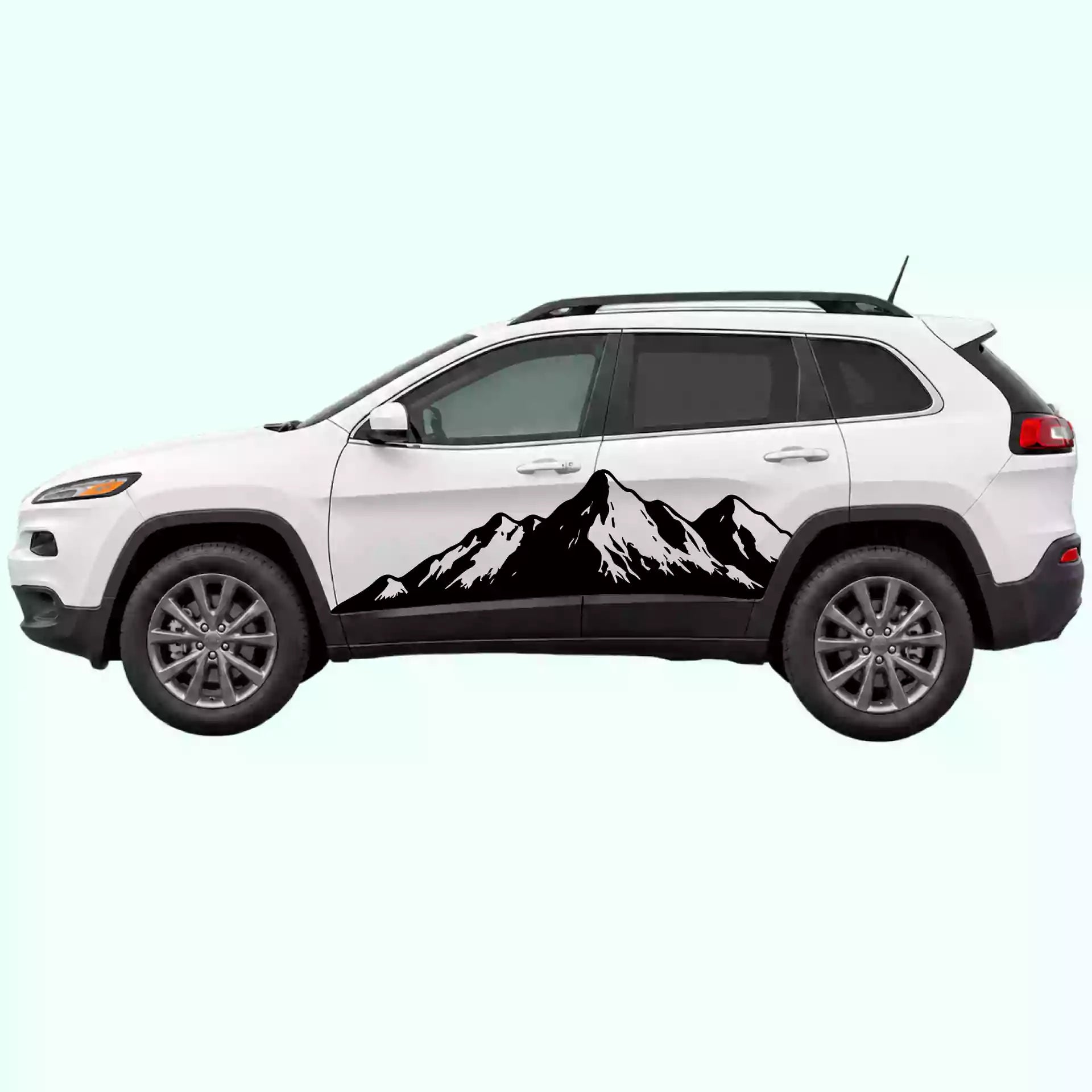 2014-2023 Jeep Cherokee Mountain Range Side Decals Vinyl Graphics Kit Black