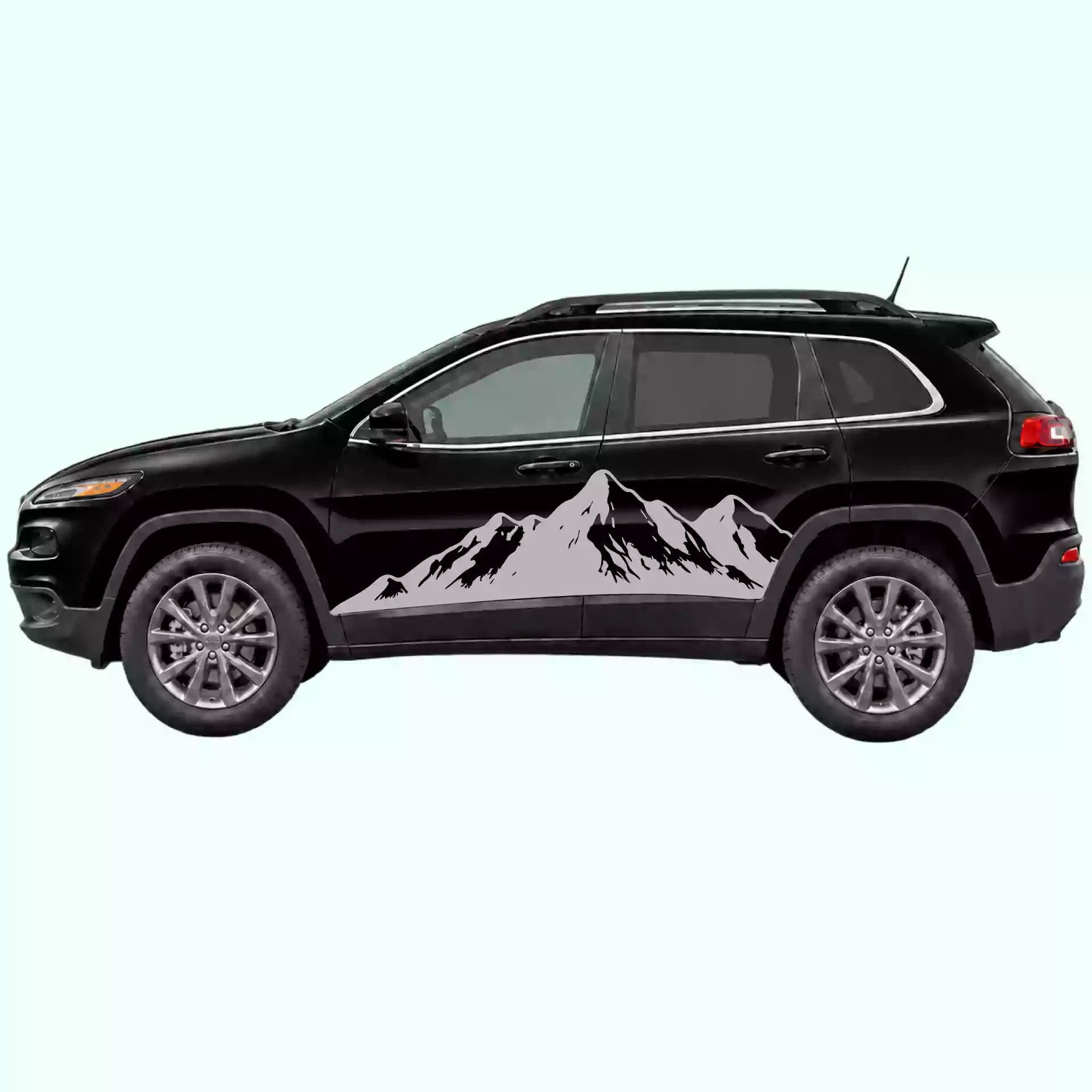 2014-2023 Jeep Cherokee Mountain Range Side Decals Vinyl Graphics Kit Gray