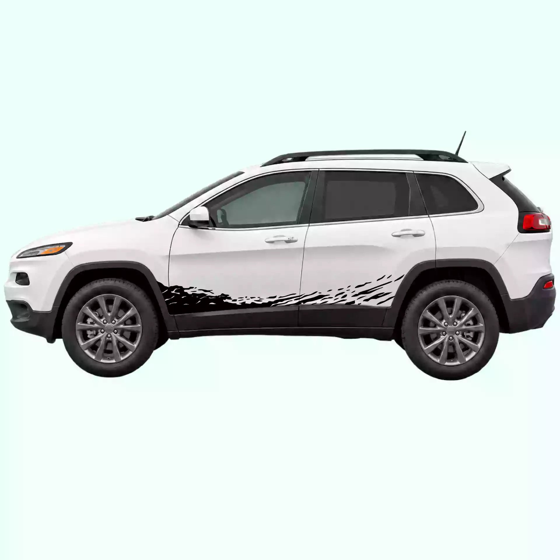 2014-2023 Jeep Cherokee Mud Splash Rocker Stripes Vinyl Graphics Kit Black