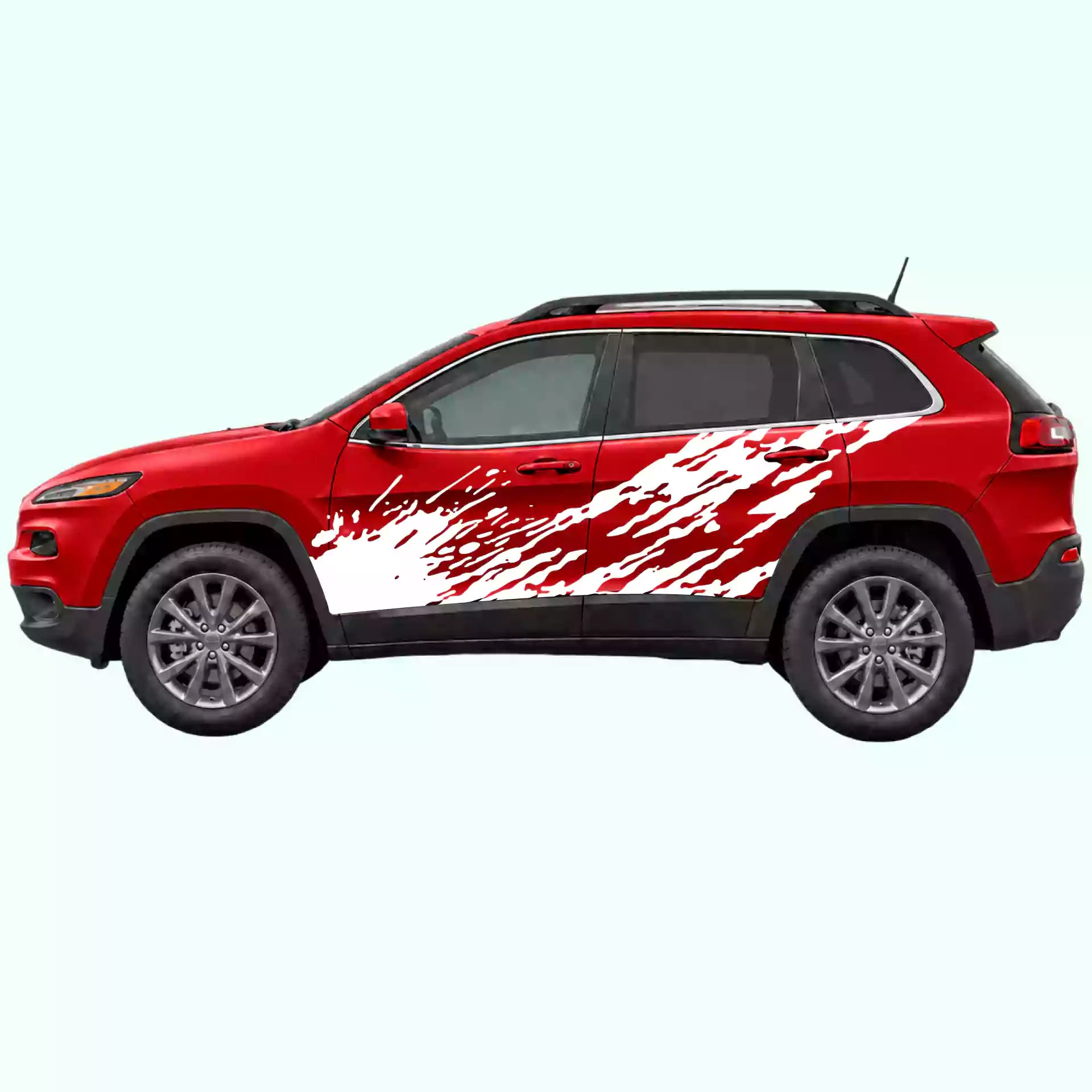 2014-2023 Jeep Cherokee Mud Splash Side Decals Vinyl Graphics Kit White