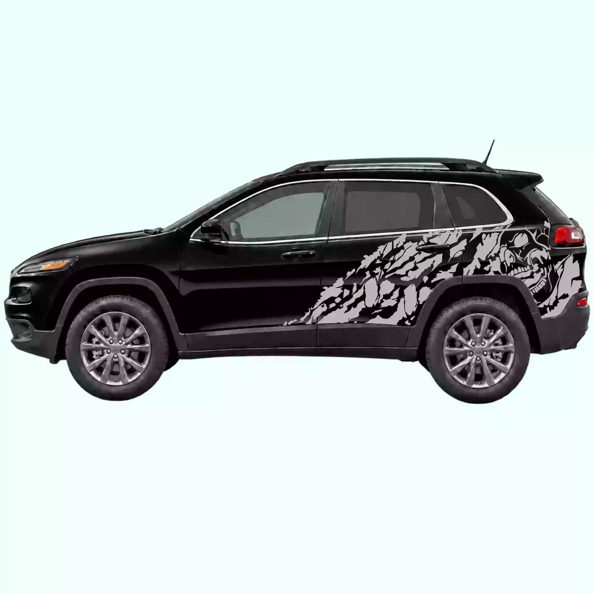 2014-2023 Jeep Cherokee Nightmare Side Decals Vinyl Graphics Kit Gray