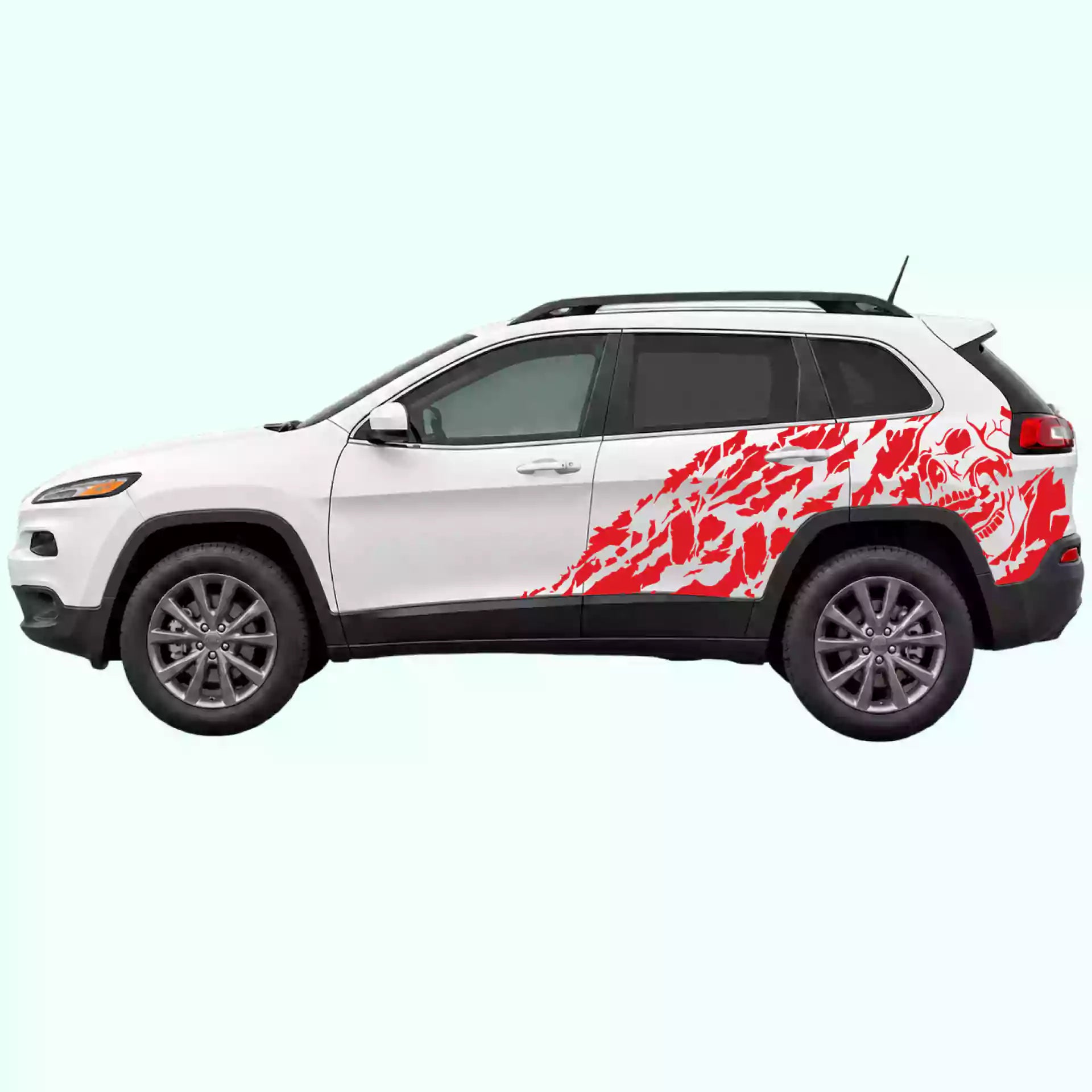 2014-2023 Jeep Cherokee Nightmare Side Decals Vinyl Graphics Kit Red