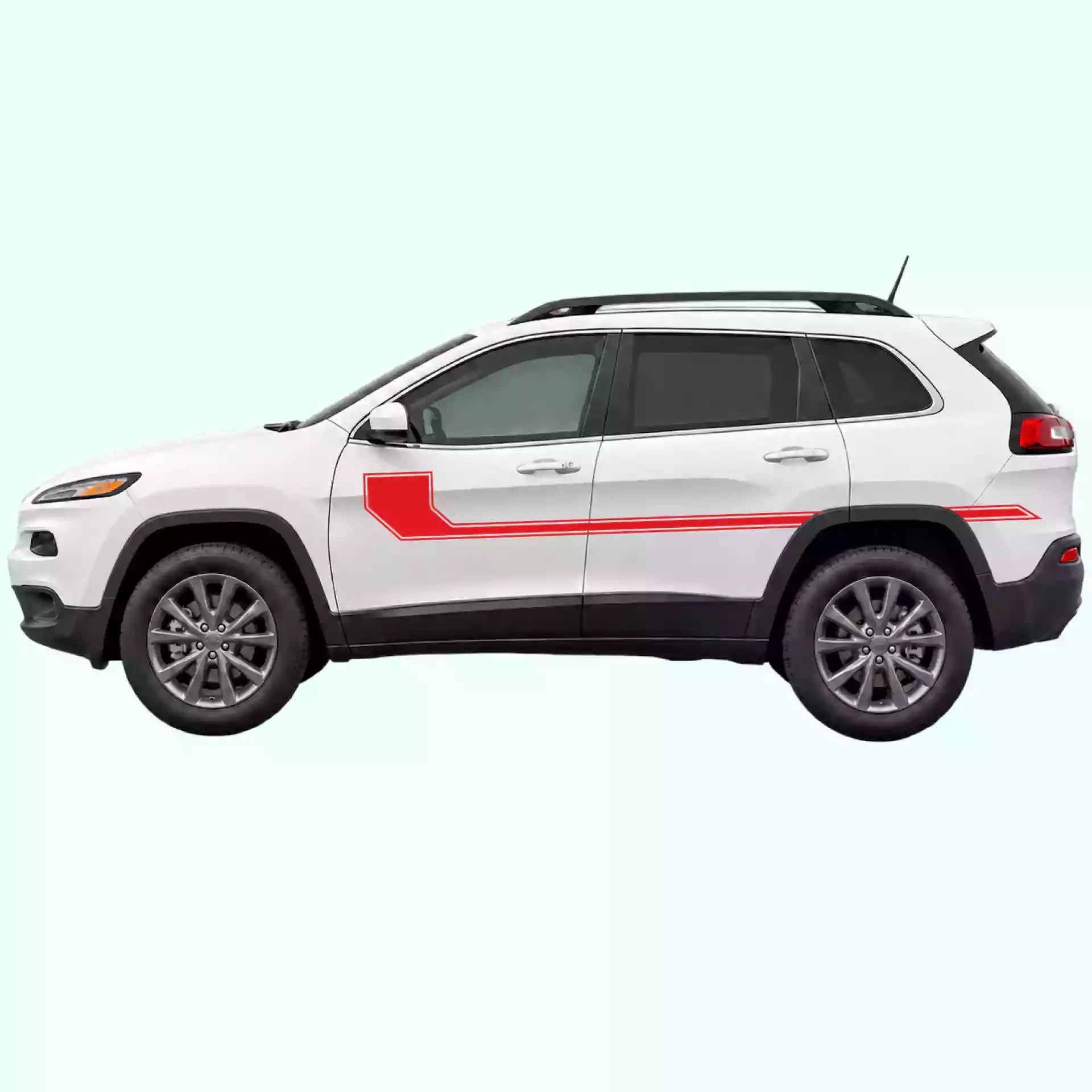 2014-2023 Jeep Cherokee Side Line Stripes Vinyl Graphics Kit Red