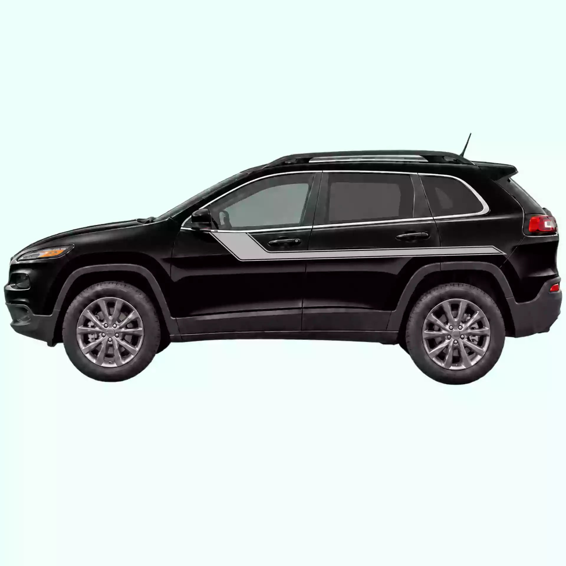2014-2023 Jeep Cherokee Side Rally Stripes Vinyl Graphics Kit Gray